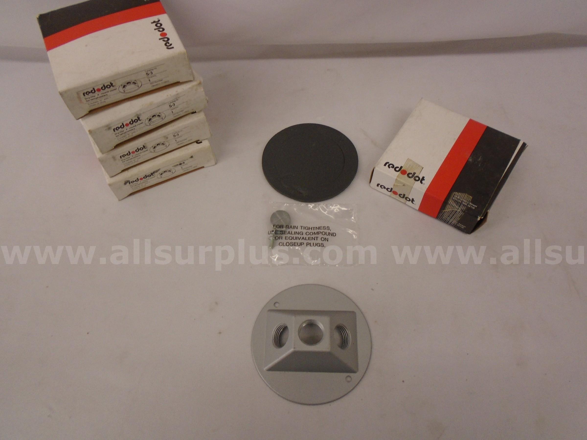 *NEW* (LOT OF 5) RED DOT S-3 DRY-TITE 4" ROUND COVER FOR LAMPHOLDERS   Government Surplus Auction - Photo #4