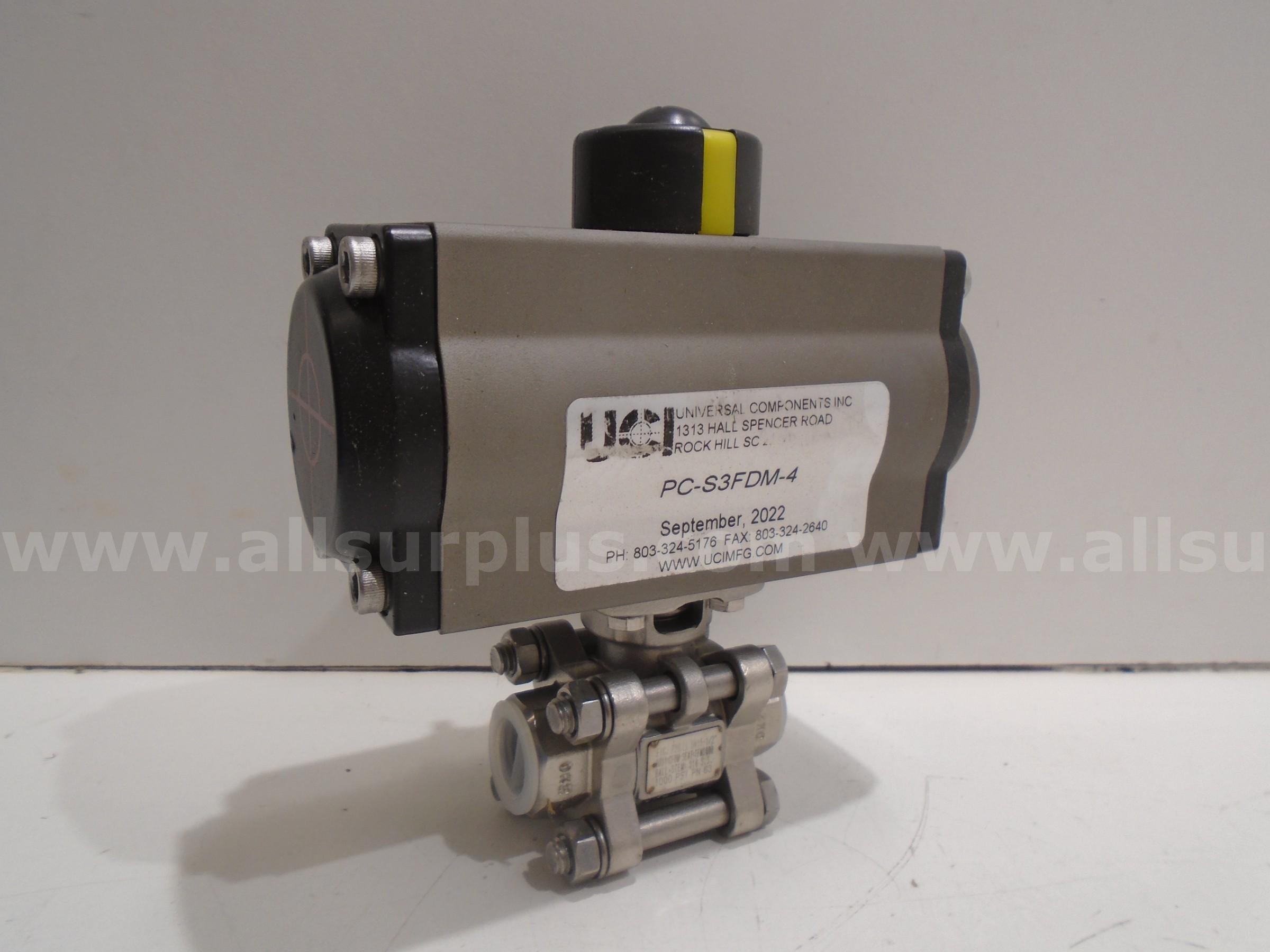 UCI / UNIVERSAL COMPONENTS INC PC-S3FDM-4 PNEUMATIC ACTUATOR