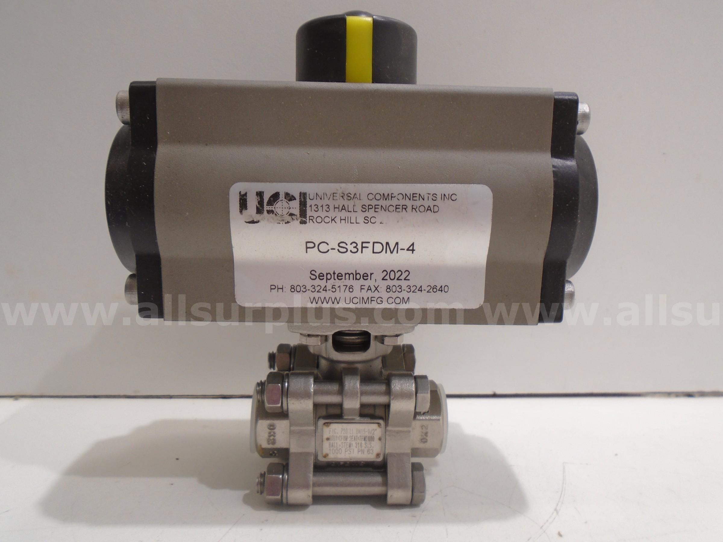 UCI / UNIVERSAL COMPONENTS INC PC-S3FDM-4 PNEUMATIC ACTUATOR   Government Surplus Auction - Photo #2
