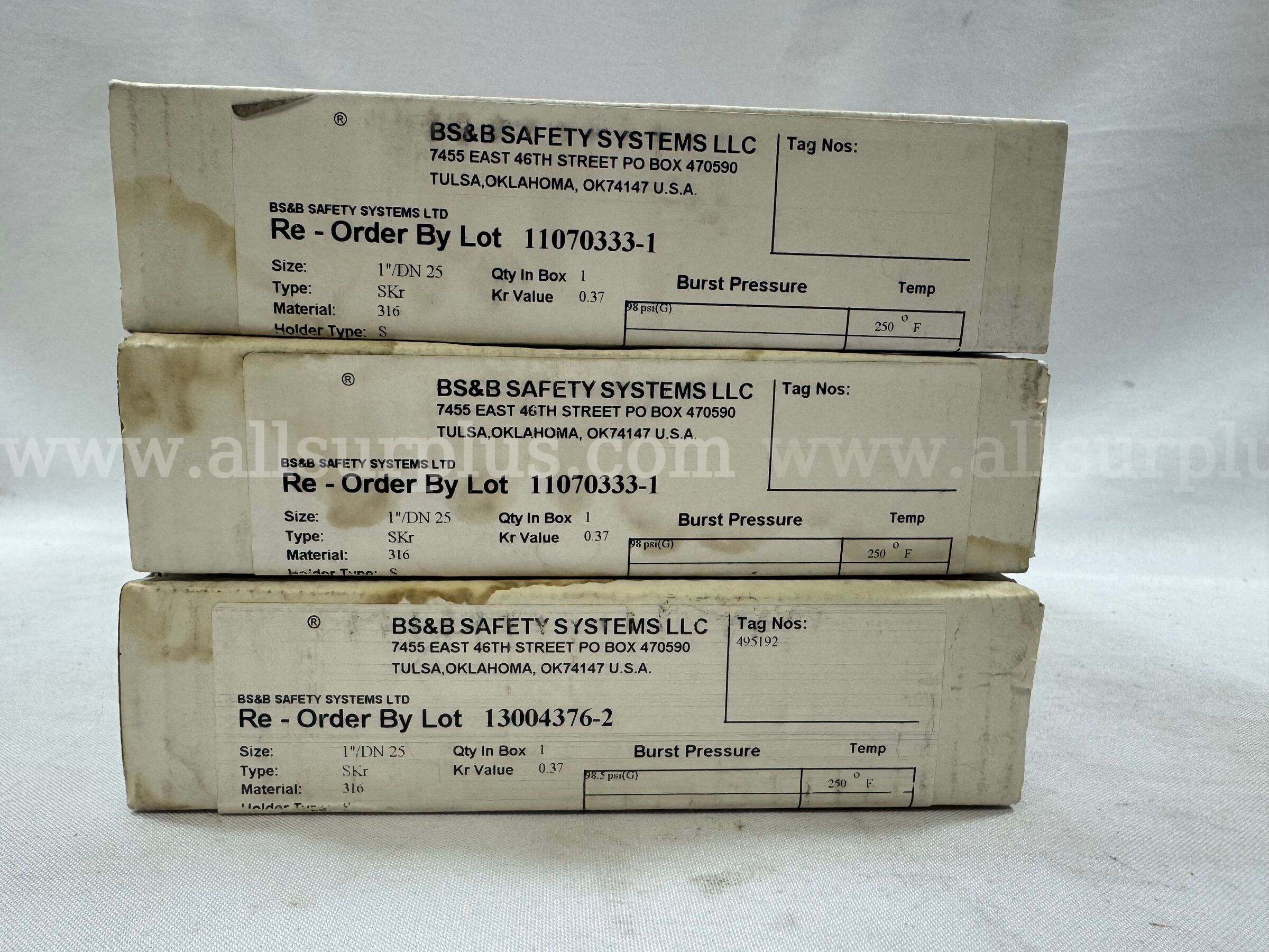 *NEW* (LOT OF 3). BS&B SAFETY SYSTEMS LLC TYPE SKR RUPTURE DISK 1" HOLDER   Government Surplus Auction - Photo #3
