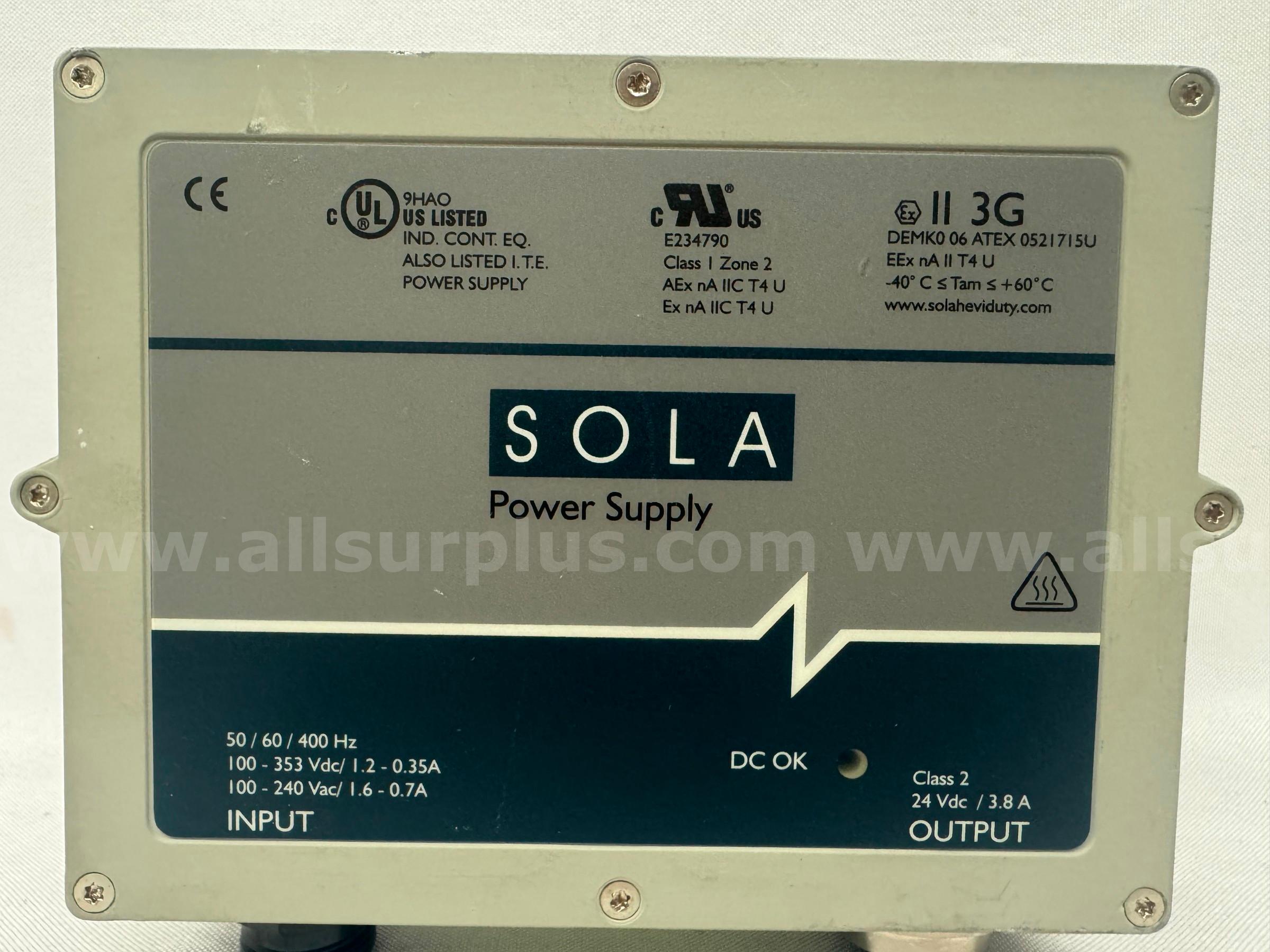 EMERSON / SOLA SCP 100S24X-DVN POWER SUPPLY 100-240 VAC  100 Government Surplus Auction - Photo #2