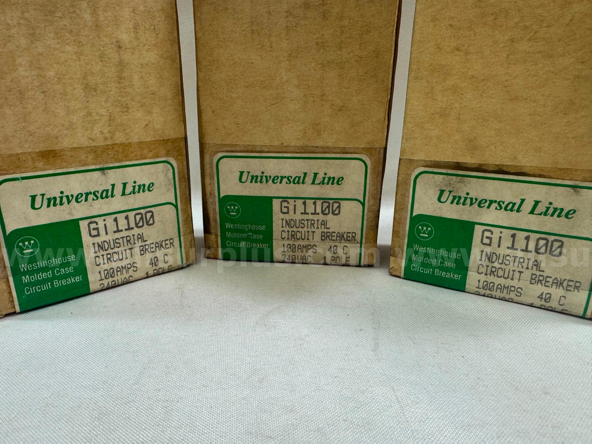 *NEW* (LOT OF 3) WESTINGHOUSE / CUTLER-HAMMER Gi125 CIRCUIT BREAKER 100AMPS  Gi125 Government Surplus Auction - Photo #2
