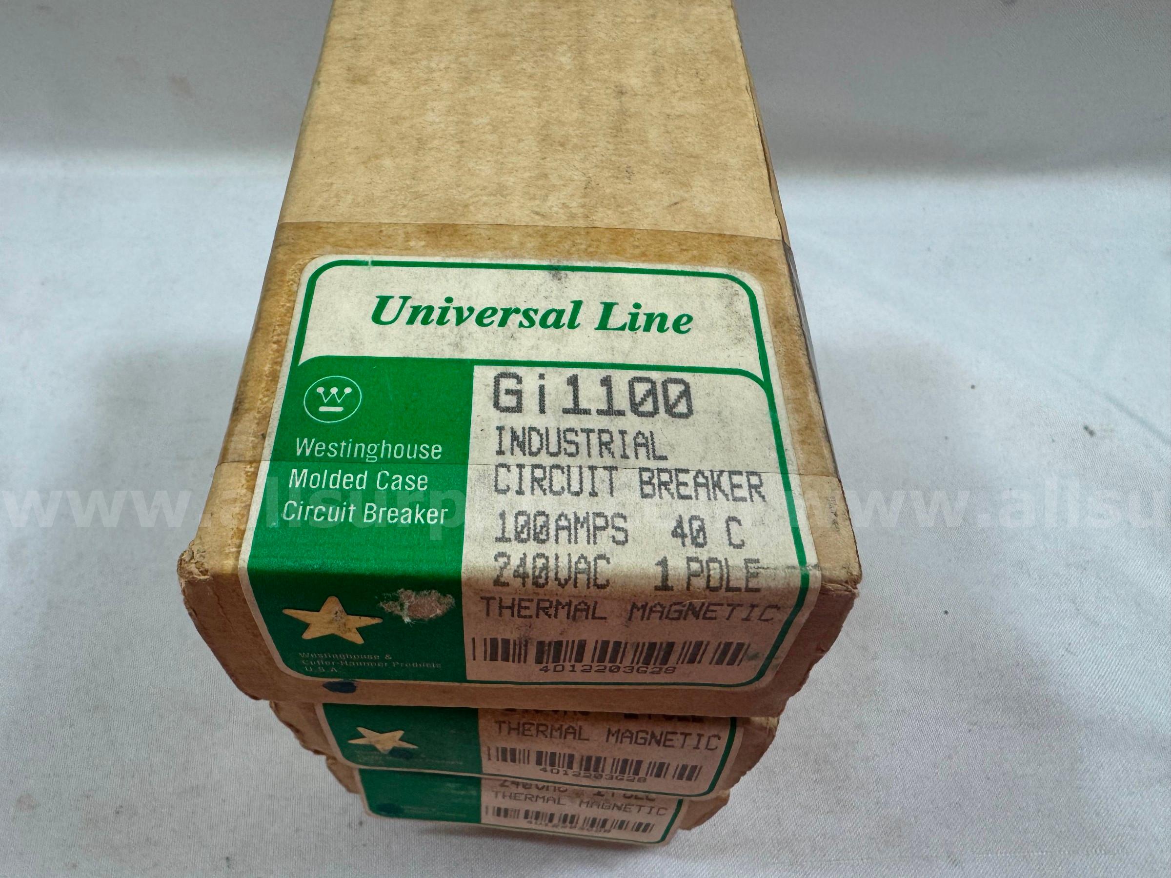 *NEW* (LOT OF 3) WESTINGHOUSE / CUTLER-HAMMER Gi125 CIRCUIT BREAKER 100AMPS  Gi125 Government Surplus Auction - Photo #4