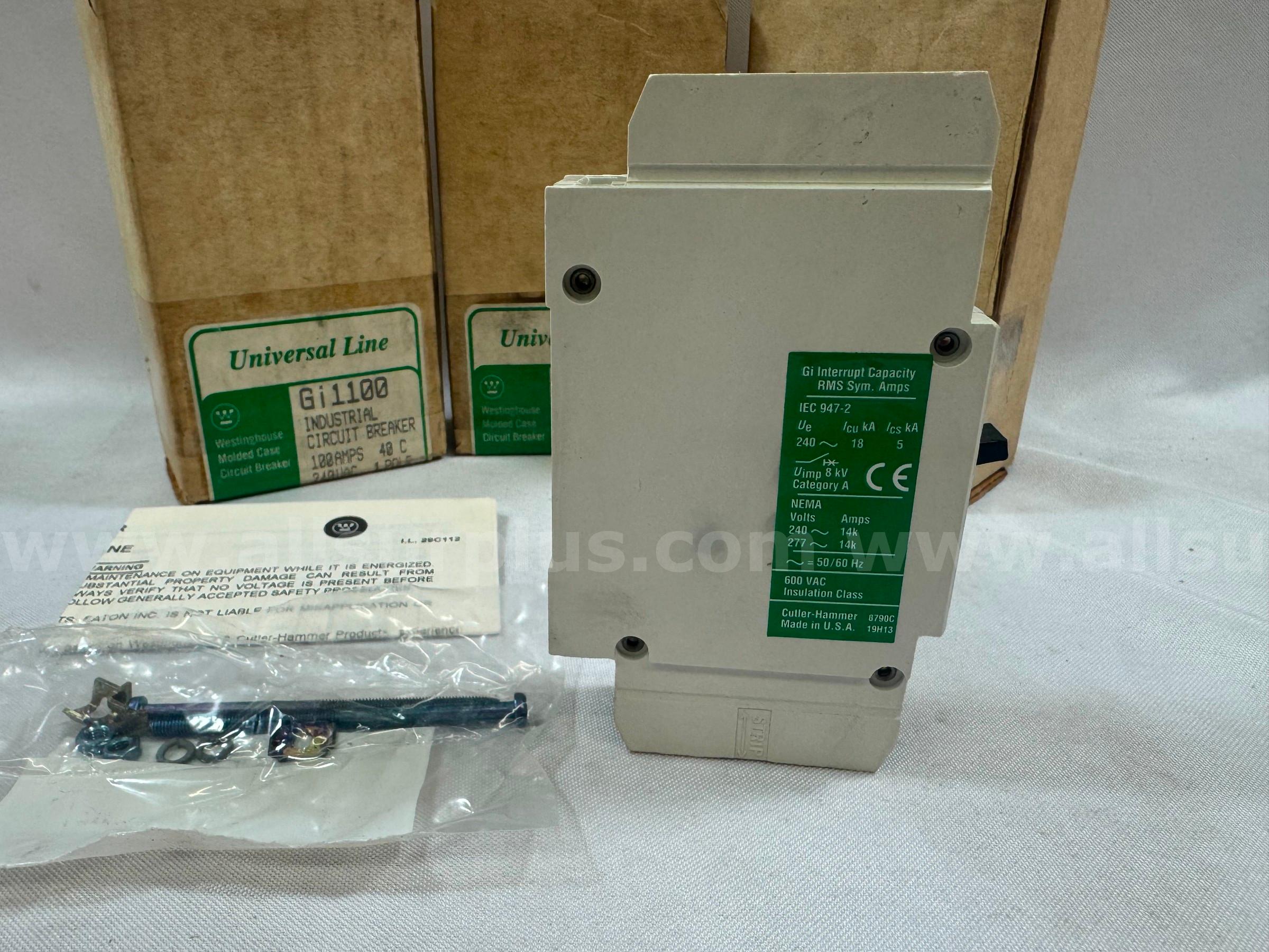 *NEW* (LOT OF 3) WESTINGHOUSE / CUTLER-HAMMER Gi125 CIRCUIT BREAKER 100AMPS  Gi125 Government Surplus Auction - Photo #6