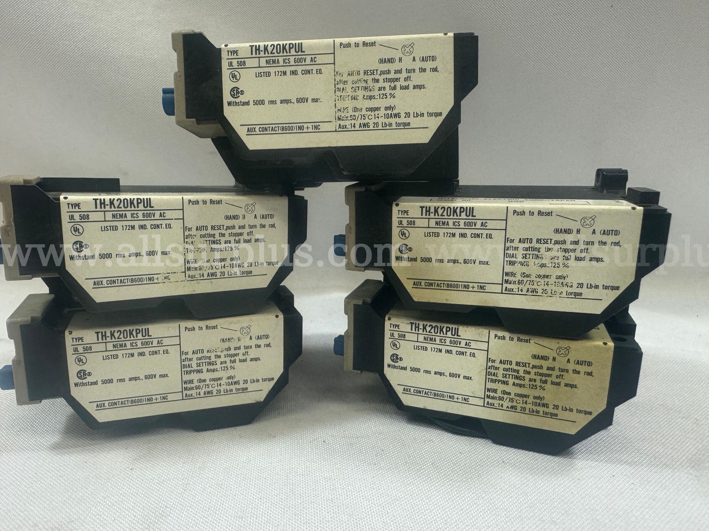 (LOT OF 5) MITSUBISHI TH-K20KP THERMAL OVERLOAD RELAY Mitsubishi  Government Surplus Auction - Photo #5