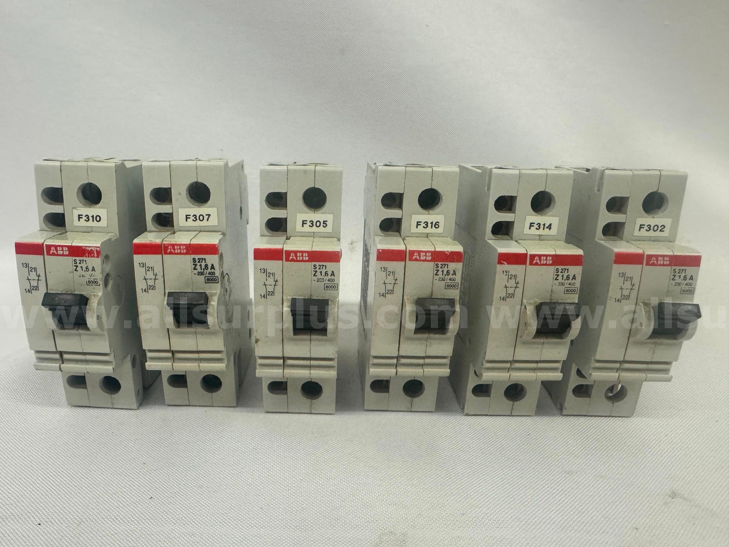 (LOT OF 6) ABB S 271 Z1 CIRCUIT BREAKER 6A 1-POLE  271 Government Surplus Auction - Primary Photo