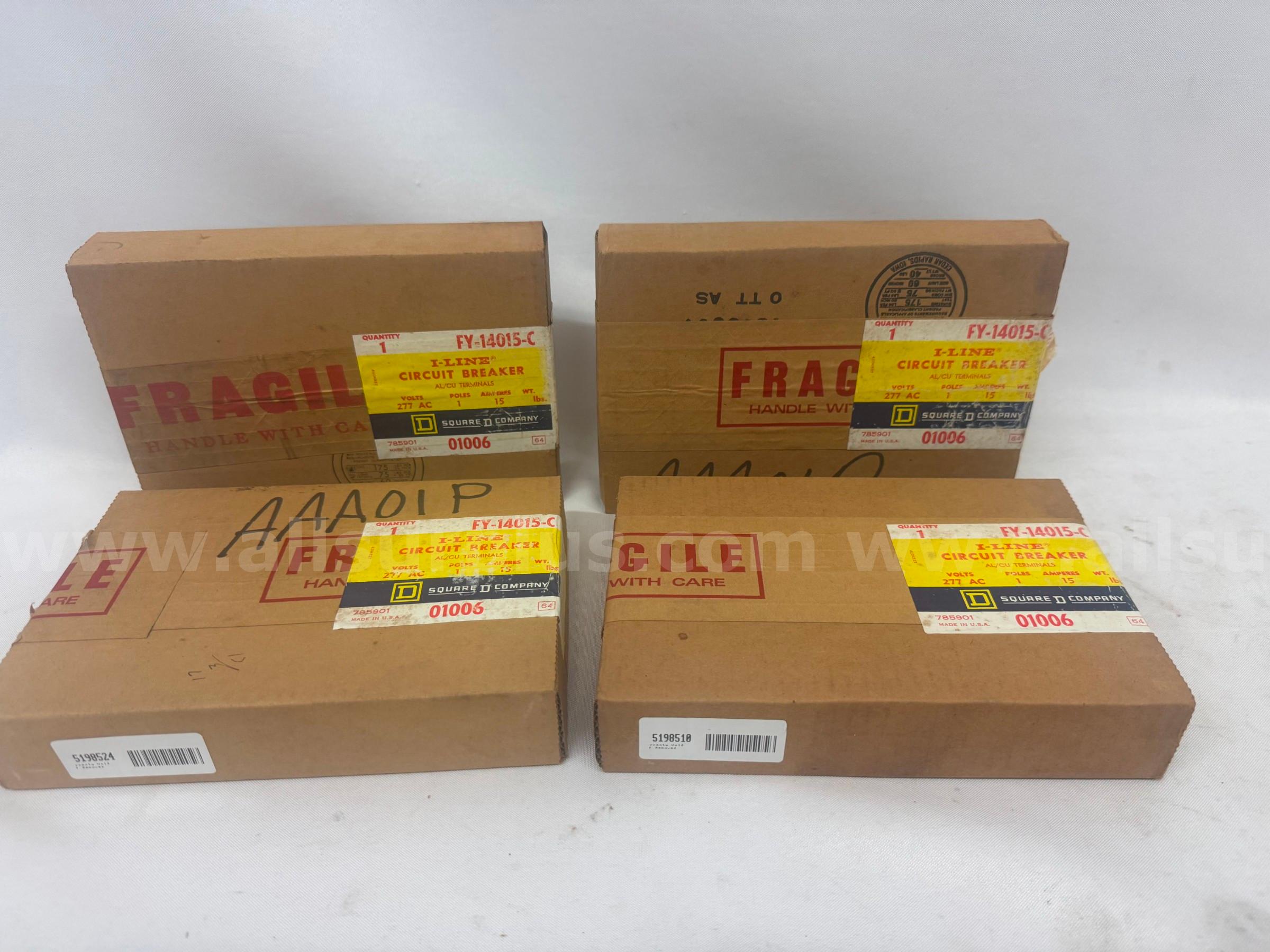 *NEW* (LOT of 4) SQUARE D FY-14015-C CIRCUIT BREAKER   Government Surplus Auction - Primary Photo