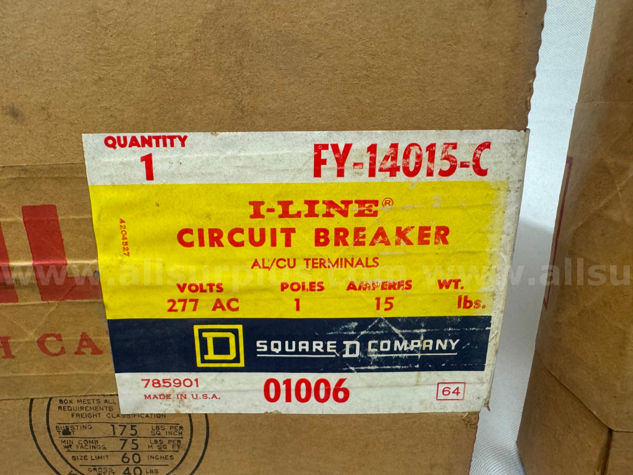 *NEW* (LOT of 4) SQUARE D FY-14015-C CIRCUIT BREAKER   Government Surplus Auction - Photo #2