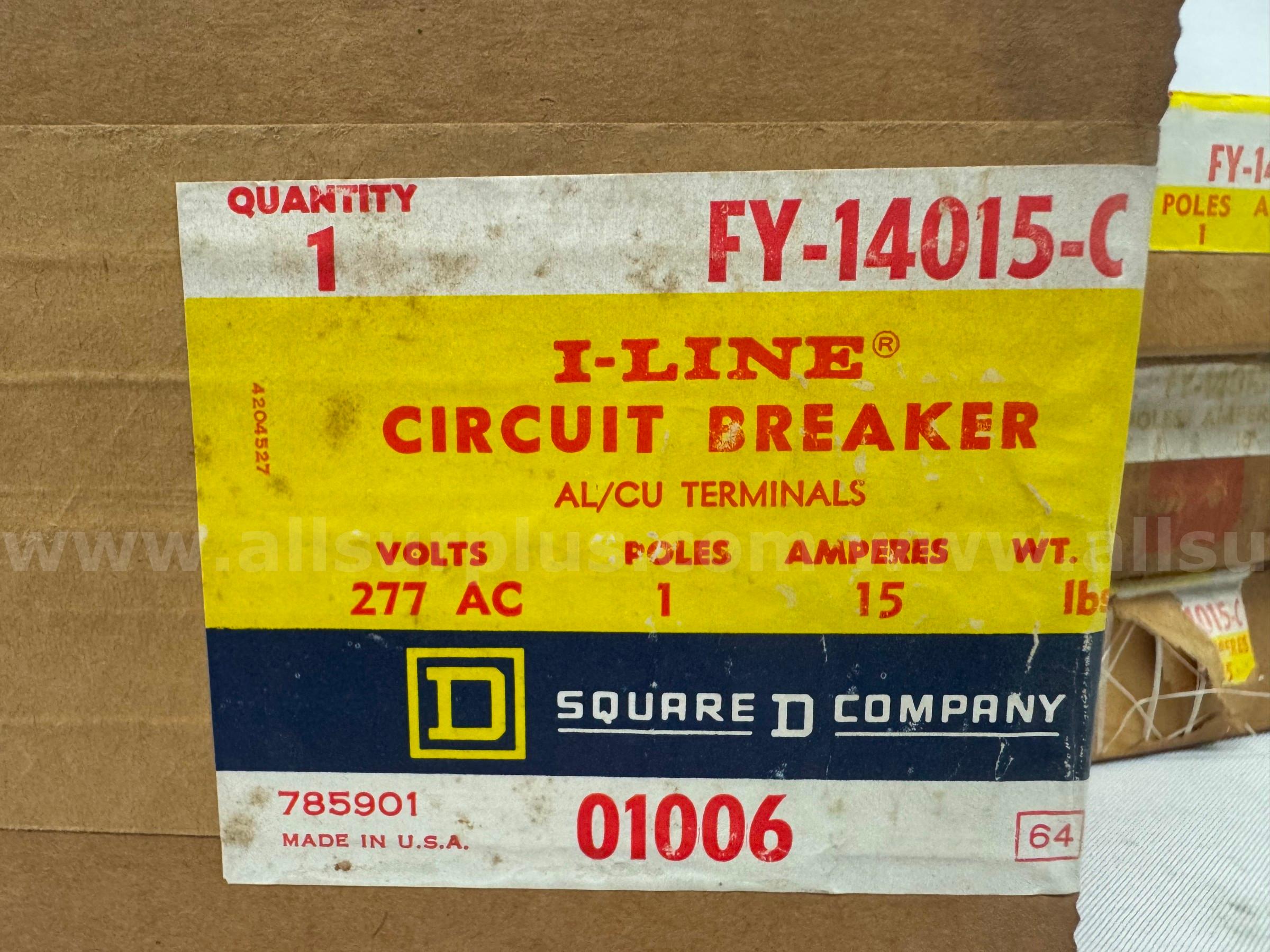 *NEW* (LOT of 4) SQUARE D FY-14015-C CIRCUIT BREAKER   Government Surplus Auction - Photo #6