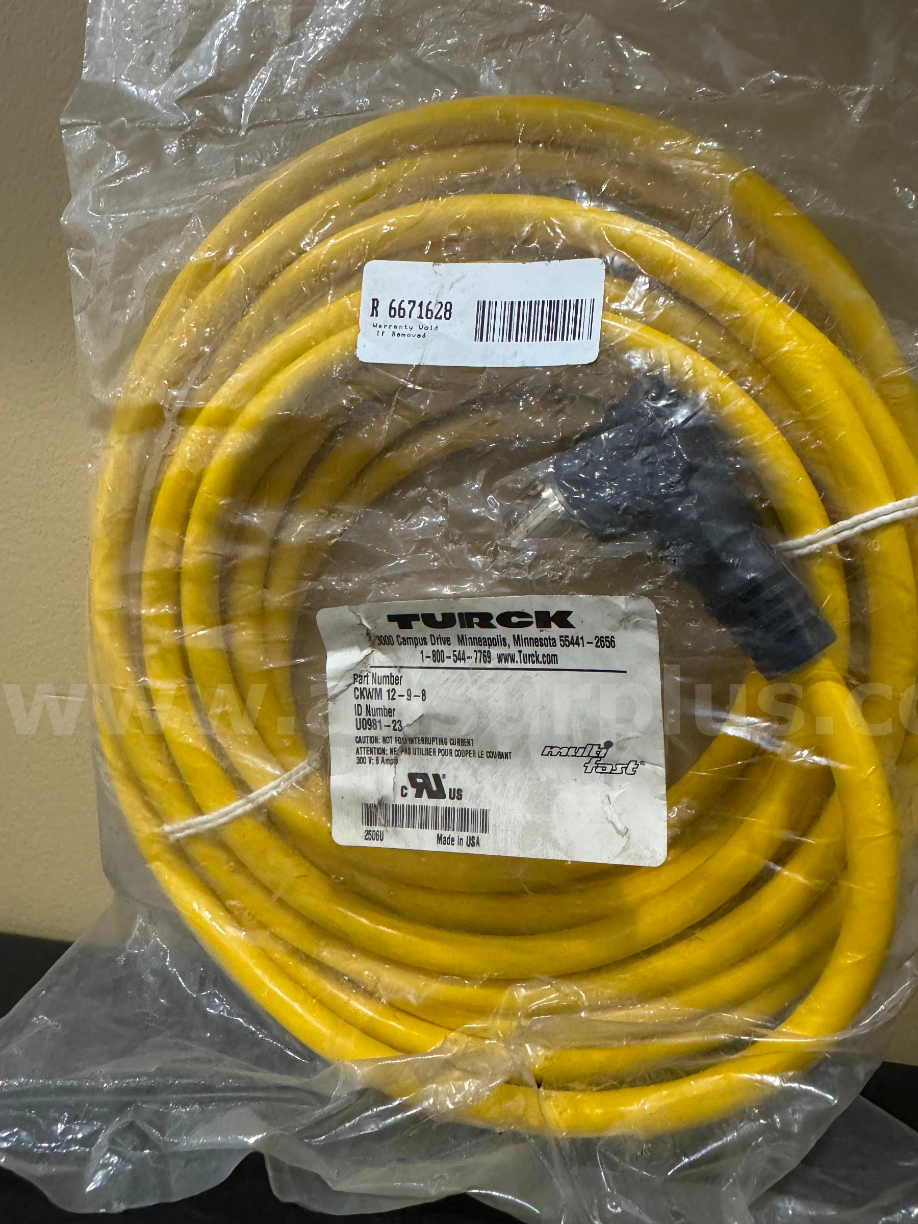 *NEW* TURCK CKWM 12-9-8 SENSOR CABLE MULTI-FAST SINGLE-ENDED ACTUATOR AND SENSOR CORDSET   Government Surplus Auction - Primary Photo