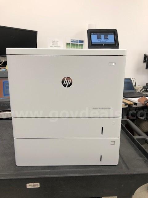 4 HP Color LaserJet Enterprise M555x Color Printers – Tested Working – No Toner HP M555x Government Surplus Auction - Photo #3