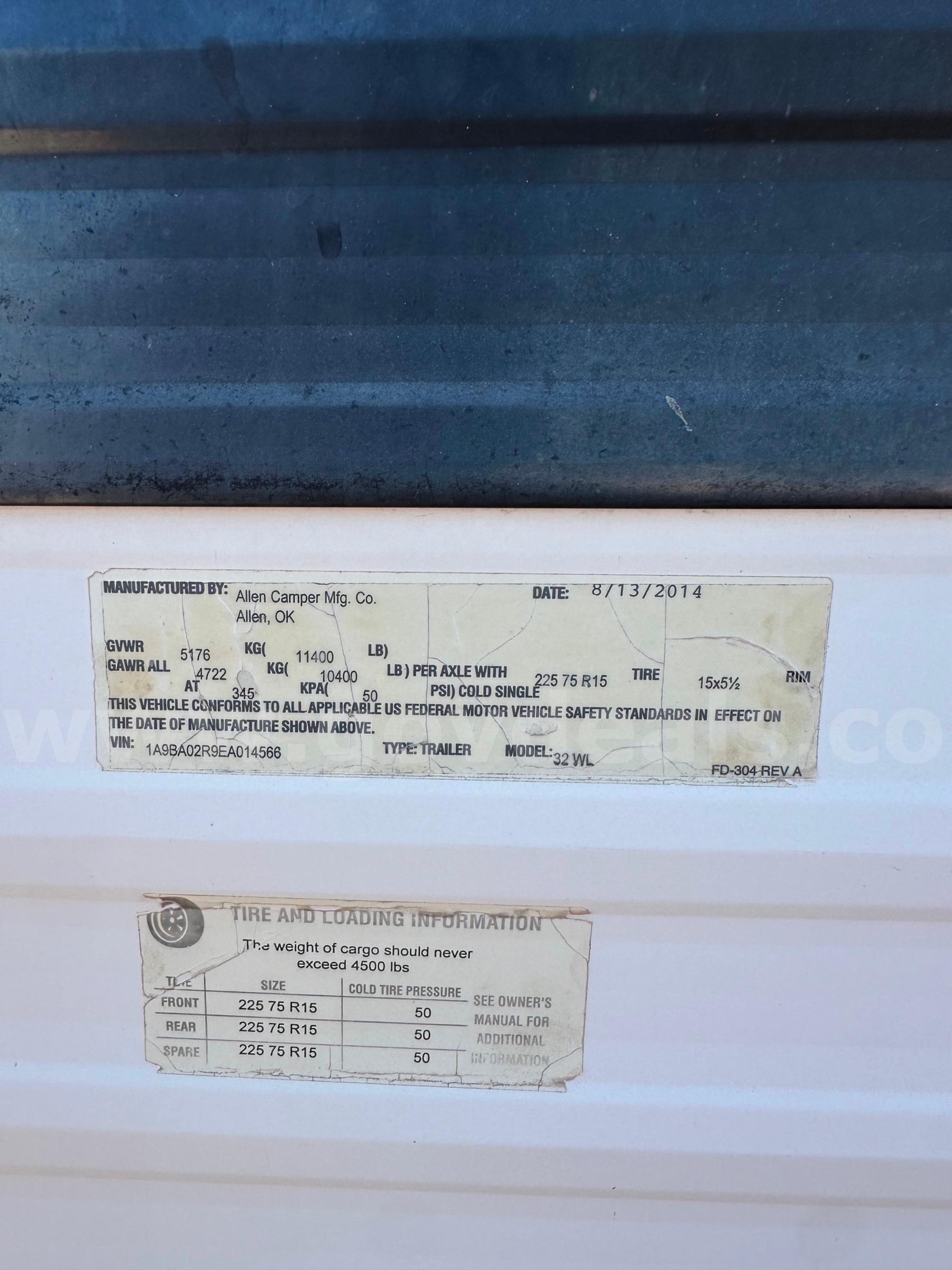 2014 Allen Camper Mfg. 32 WL Government Surplus Auction - Photo #3