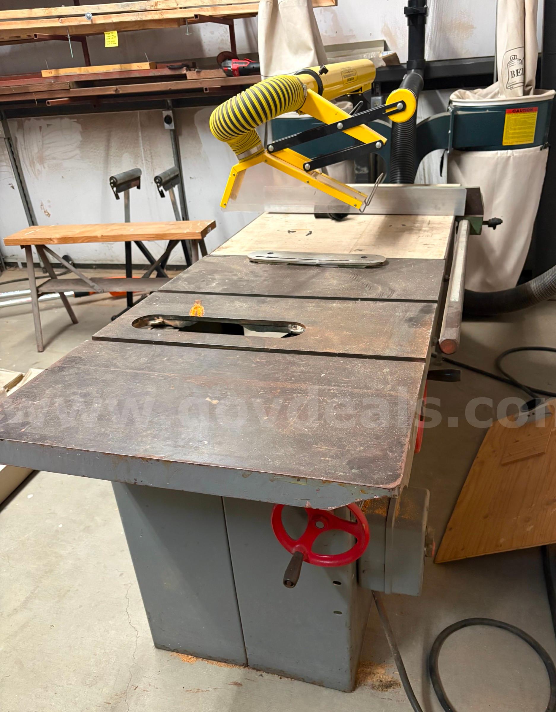 Table Saw & Dust Collection Filtration System Wadkin Bursgreen  Government Surplus Auction - Primary Photo