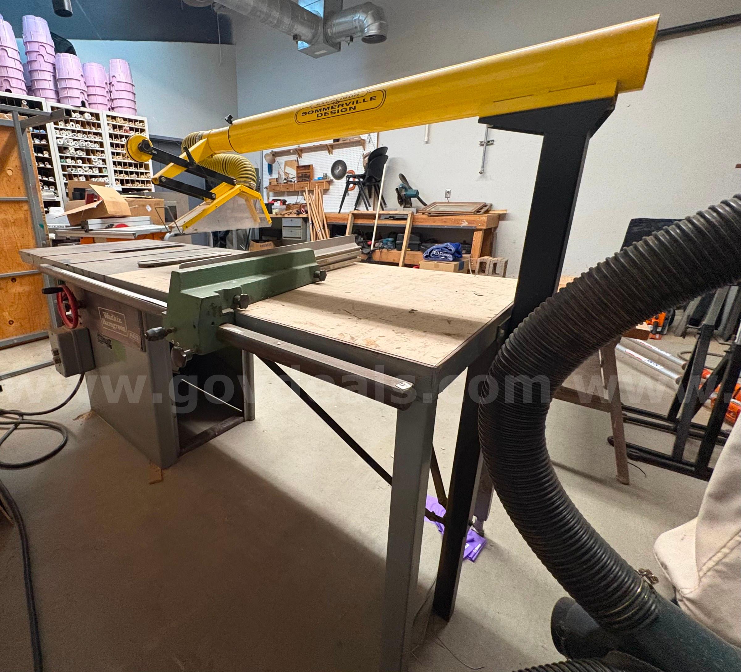 Table Saw & Dust Collection Filtration System Wadkin Bursgreen  Government Surplus Auction - Photo #2