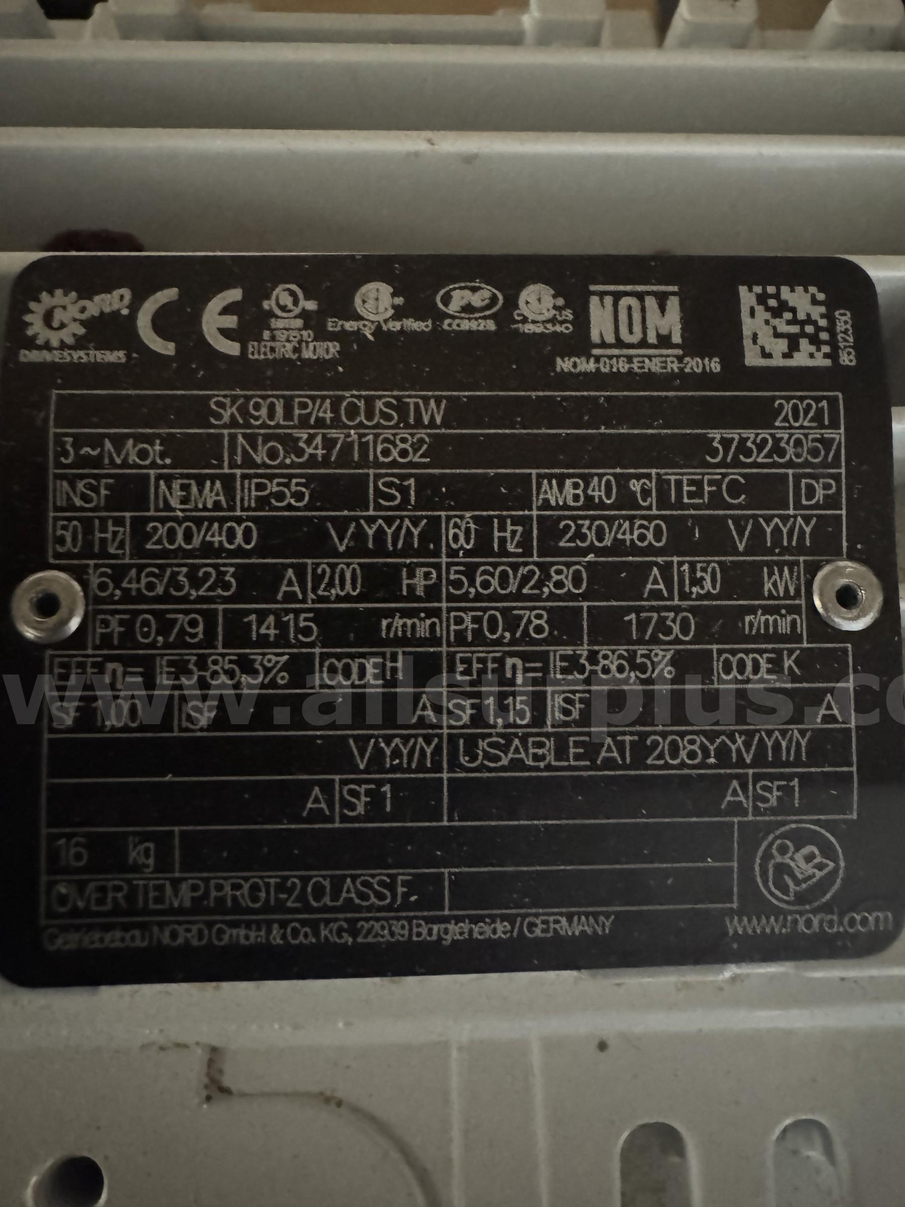 Watson-Marlow MasoSine Certa 100 Pump + Nord Gear Motor/Drive Assembly Watson-Marlow MasoSine / Nord Drivesystems 100 Government Surplus Auction - Photo #3