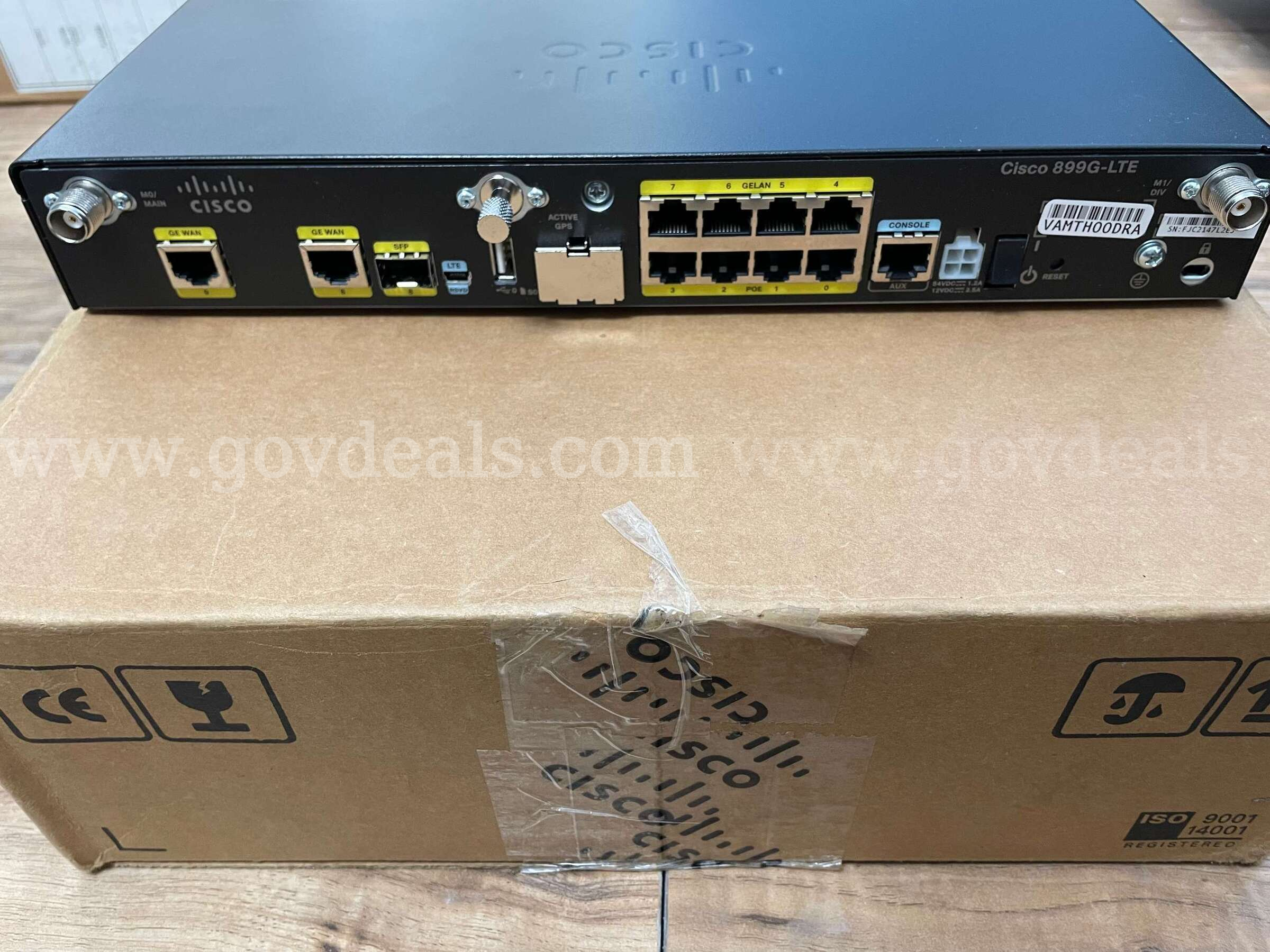 Lot of 5 – Cisco C899G-LTE-NA-K9 Integrated Services Routers - Sealed Cisco C899G Government Surplus Auction - Photo #2