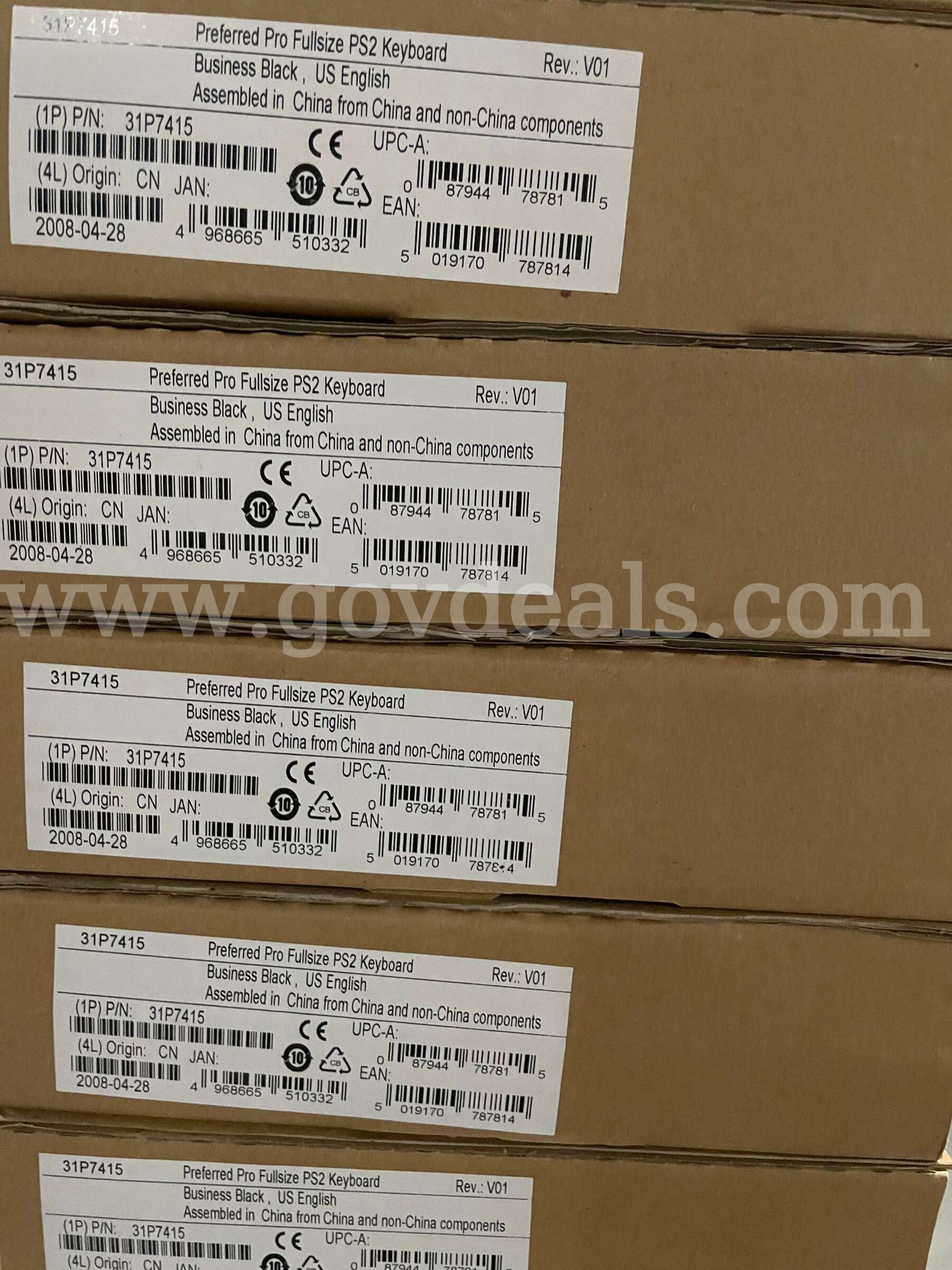Lot of 18 – Preferred Pro Full-Size PS/2 Business Keyboards (Black, US English) Lenovo 31P7415 Government Surplus Auction - Photo #2