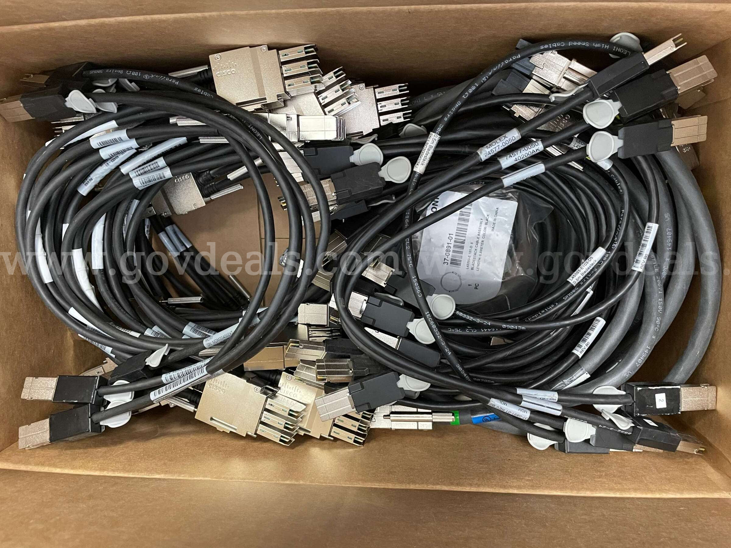Lot of 48 Cisco, LEONI & Molex BladeStack and Stack Cables Cisco  Government Surplus Auction - Primary Photo
