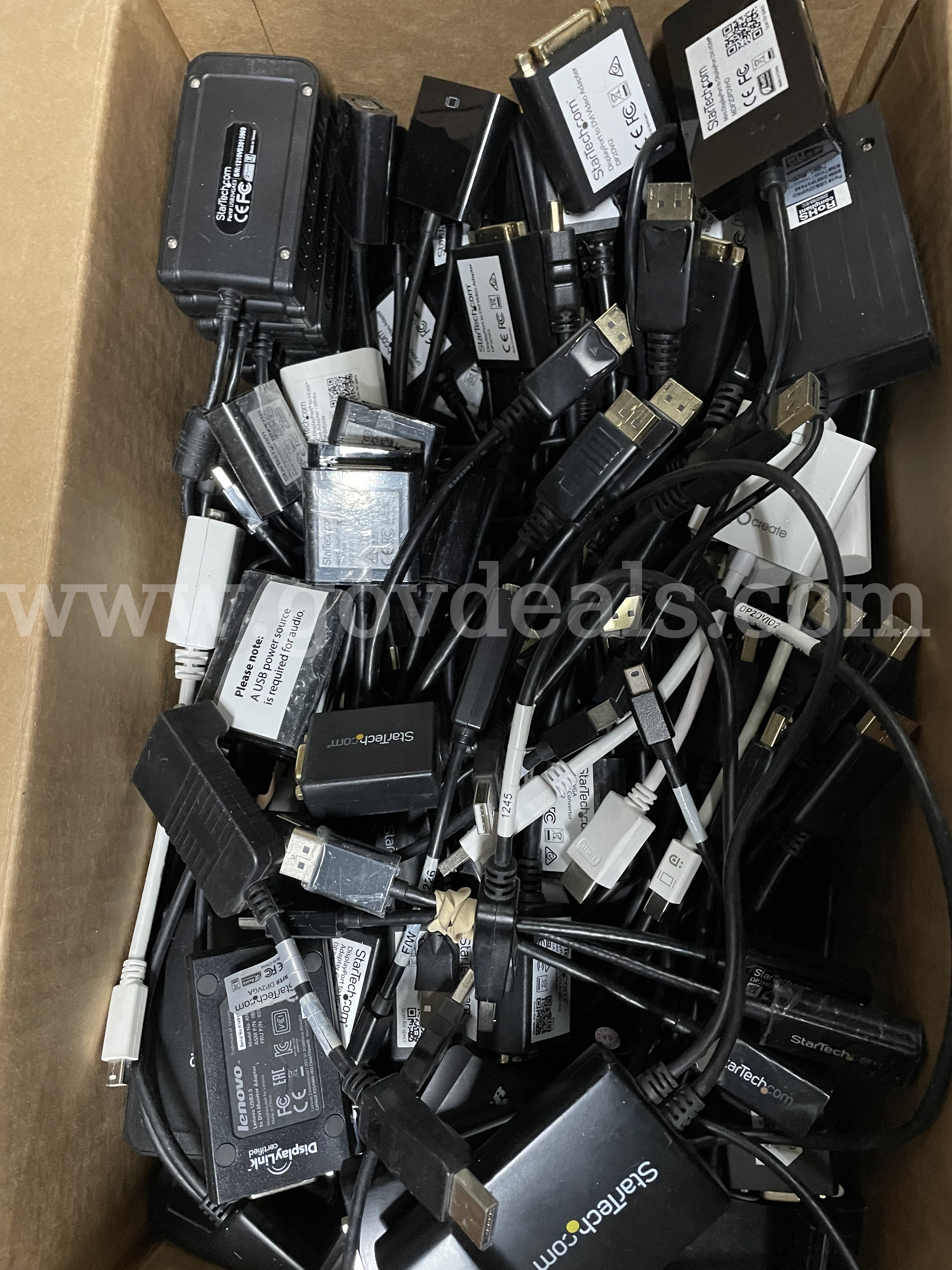 Large Lot of 131 Video Display Adapters – DisplayPort, HDMI, VGA, DVI, USB Converters – Mixed Brands  131 Government Surplus Auction - Photo #2