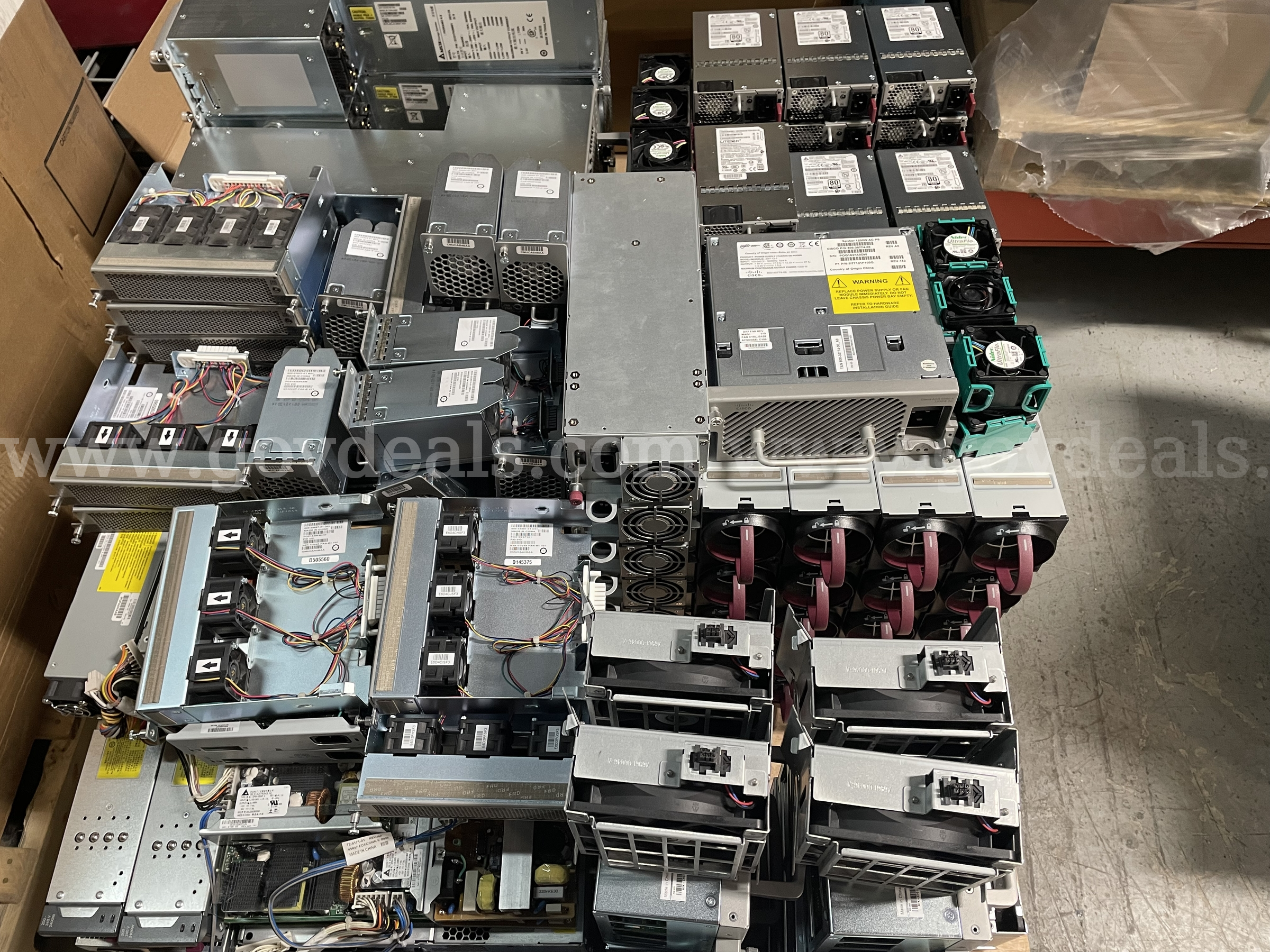 Lot of 258 Server Power Supplies, Cooling Fan Modules & Network Hardware – HP, Cisco, Delta, LiteOn, Artesyn, Intel HP 258 Government Surplus Auction - Photo #2