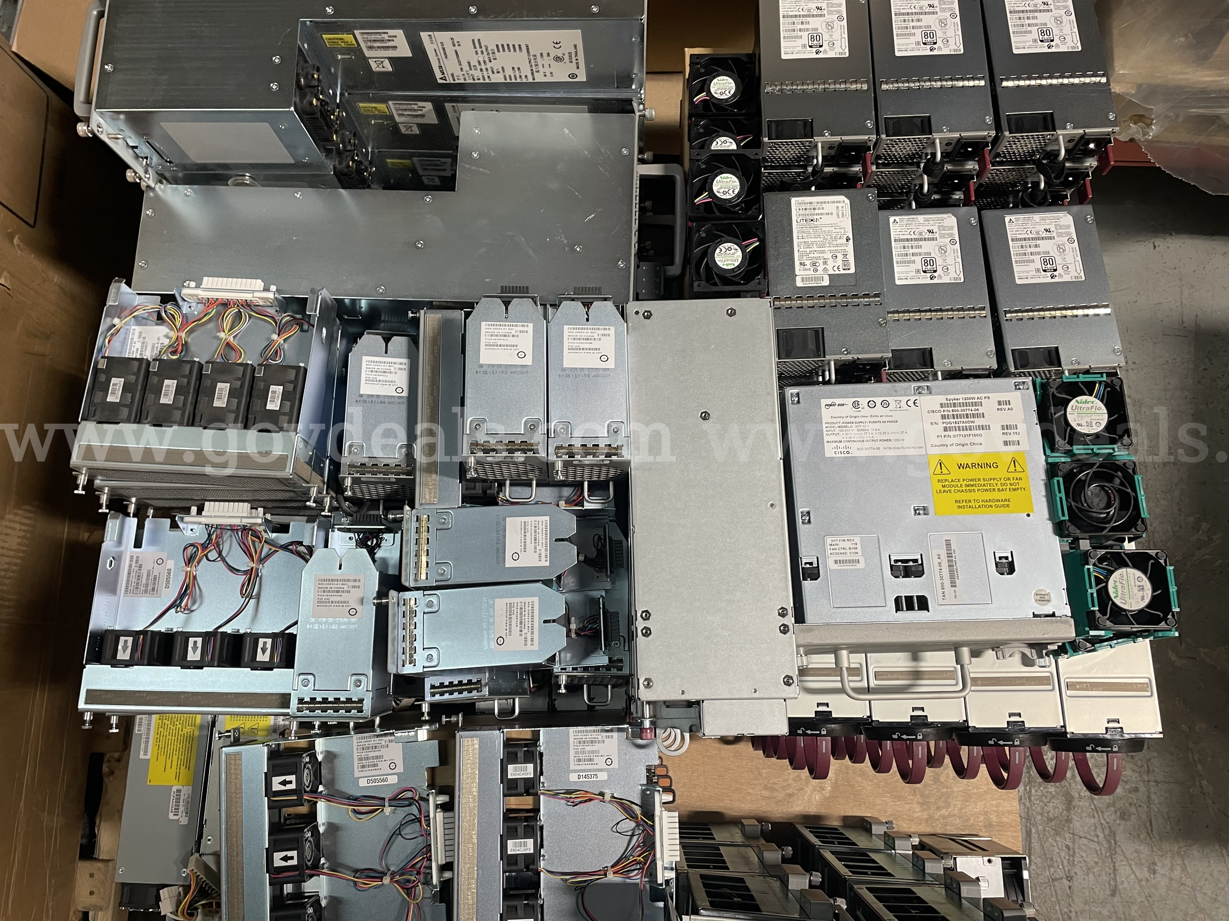 Lot of 258 Server Power Supplies, Cooling Fan Modules & Network Hardware – HP, Cisco, Delta, LiteOn, Artesyn, Intel HP 258 Government Surplus Auction - Photo #3