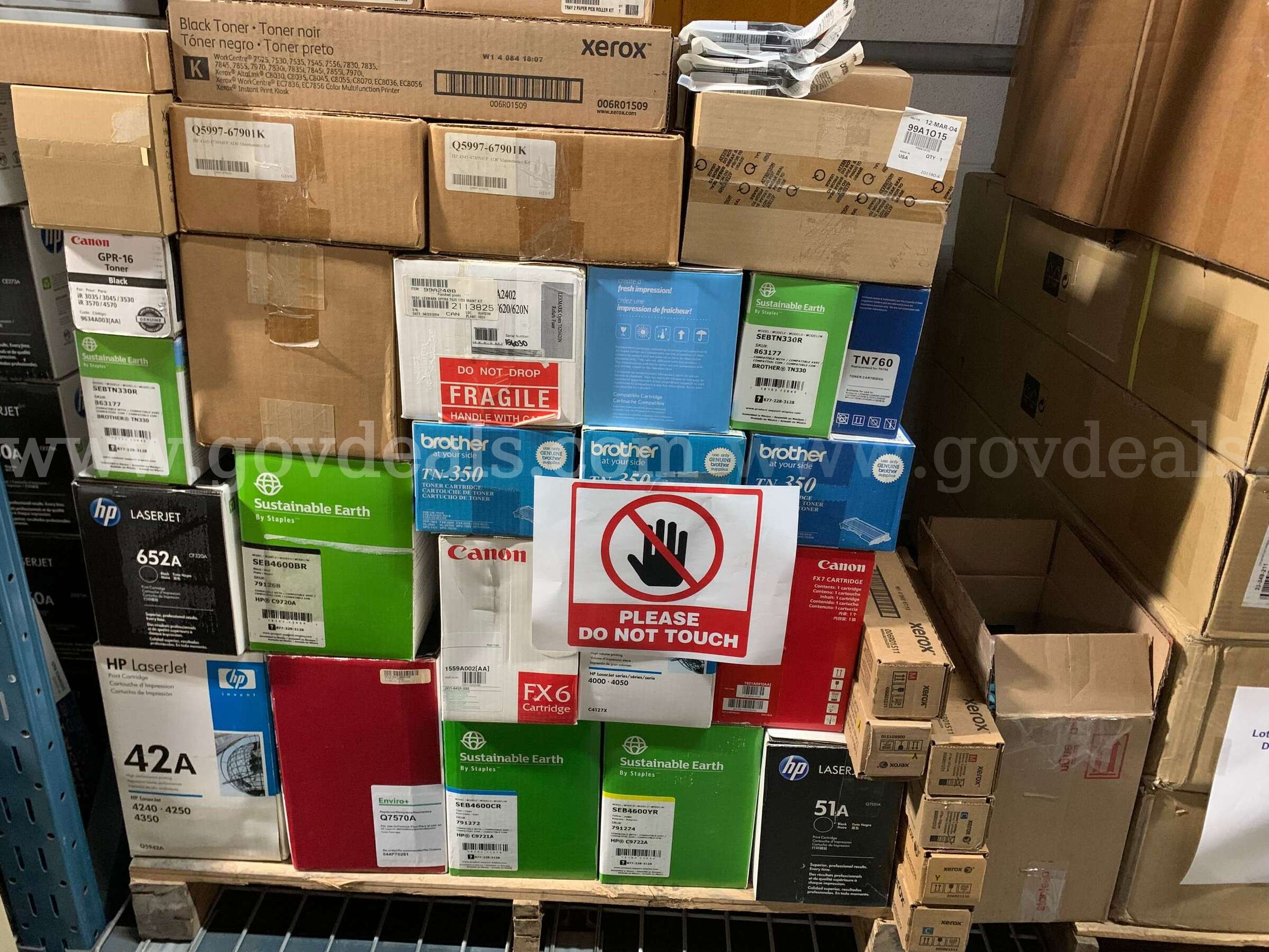 Mixed Lot of 63 HP, Canon, Brother, Xerox & Lexmark Toner, Ink, Fusers, Drums & Printer Maintenance Parts
