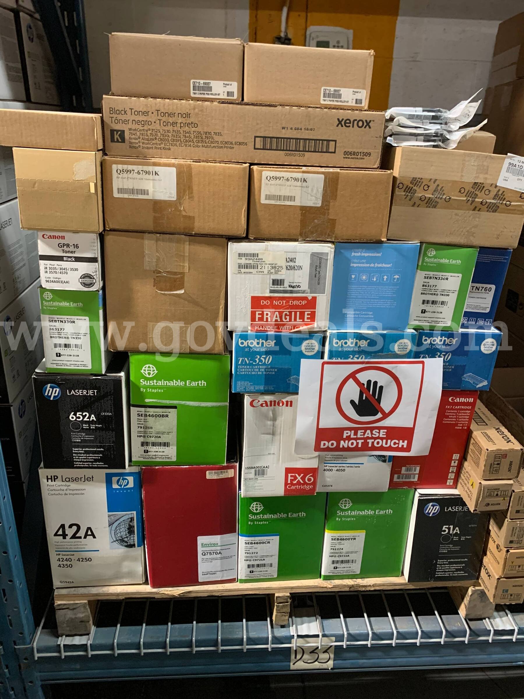 Mixed Lot of 63 HP, Canon, Brother, Xerox & Lexmark Toner, Ink, Fusers, Drums & Printer Maintenance Parts Dodge Charger Government Surplus Auction - Photo #5