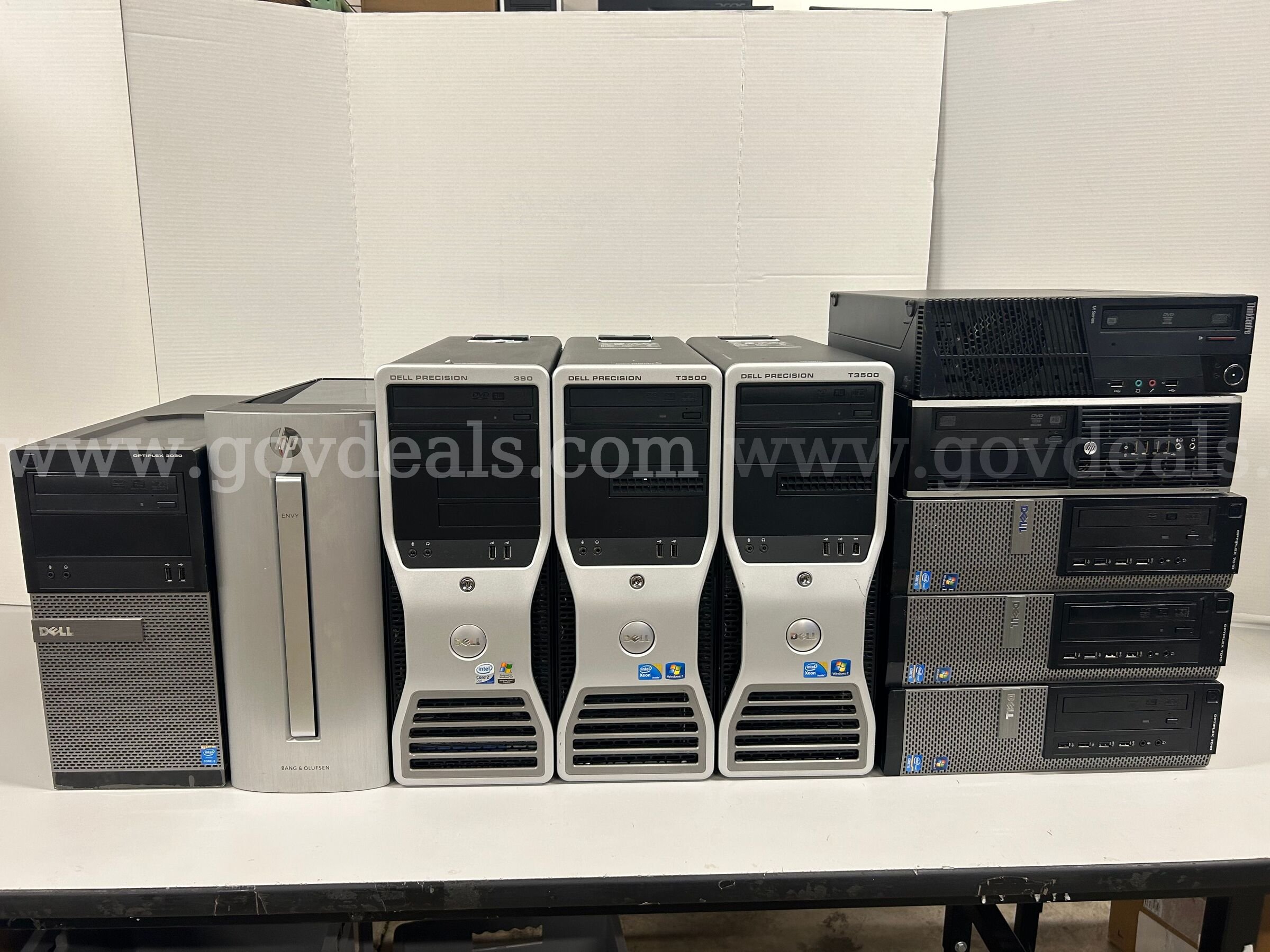 Lot of 10. Dell Workstations w/ Xeon processor and NVIDIA GPU, HP and Lenovo Desktop Computers, Tested, Boots to BIOS Dell  Government Surplus Auction - Photo #6
