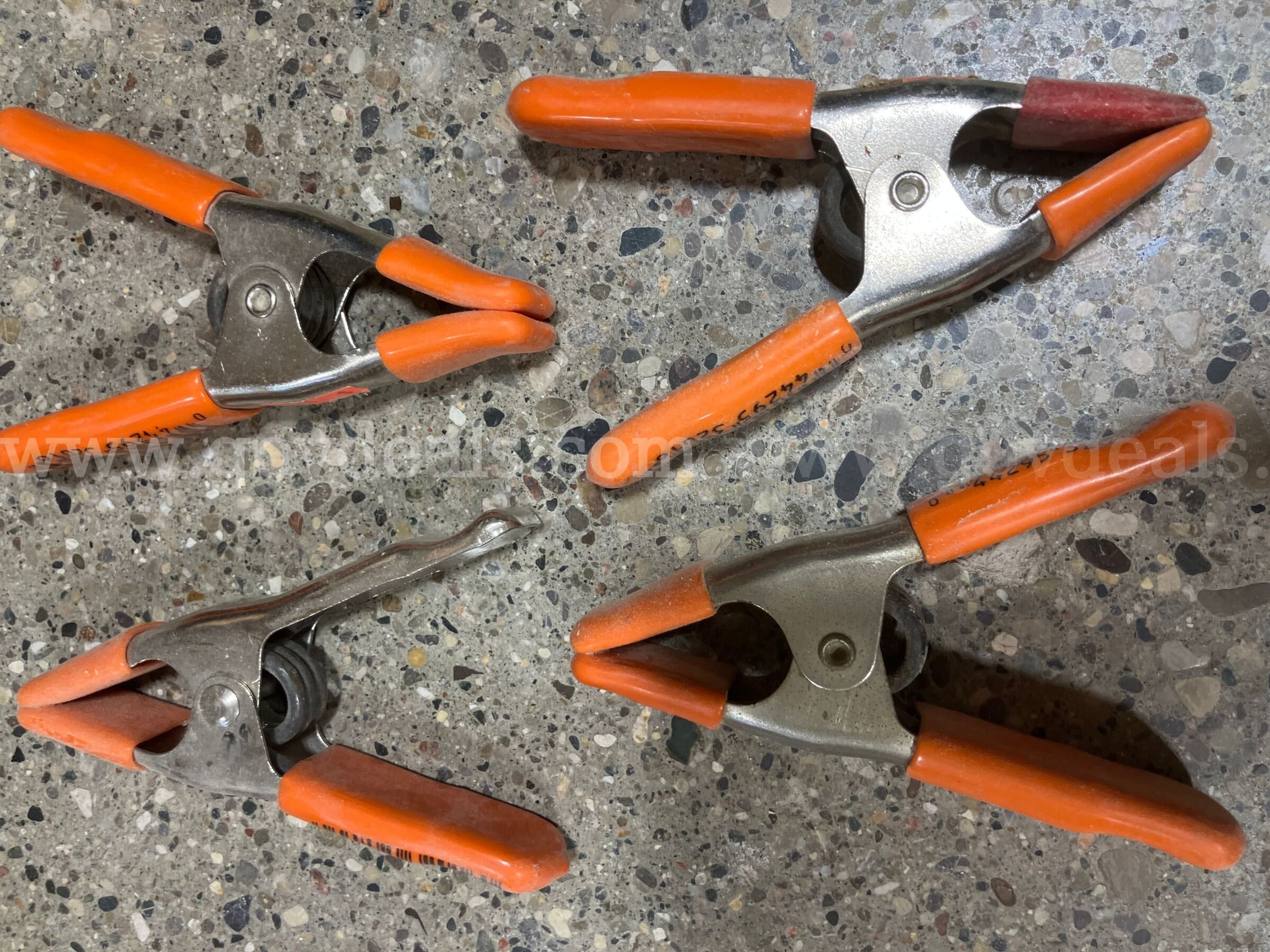 Lot of 4 Heavy-Duty Pony Steel Spring Clamps (3" Capacity)