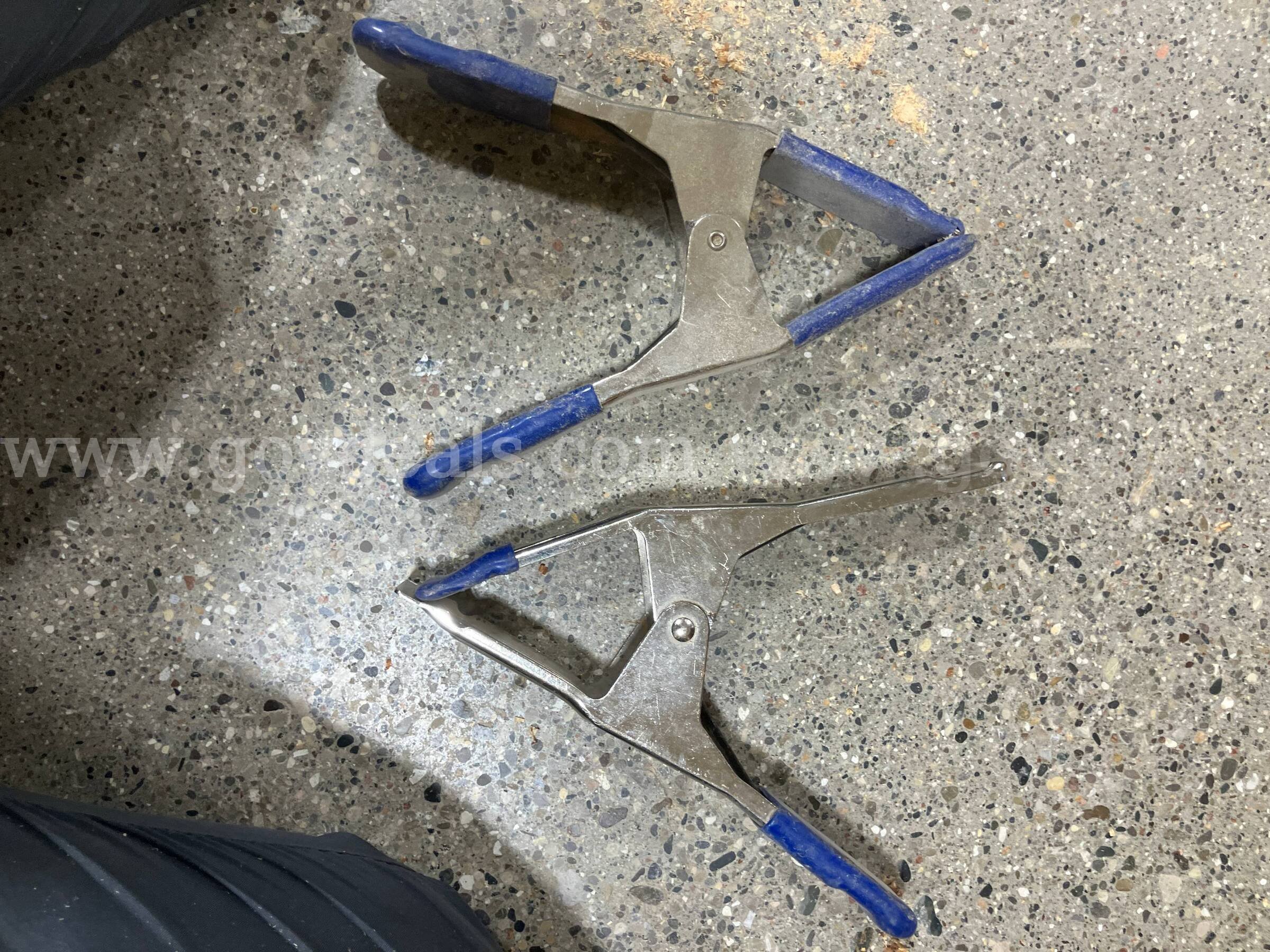 Pair of Kobalt Heavy Duty Metal Spring Clamps (Blue Rubber Tips)