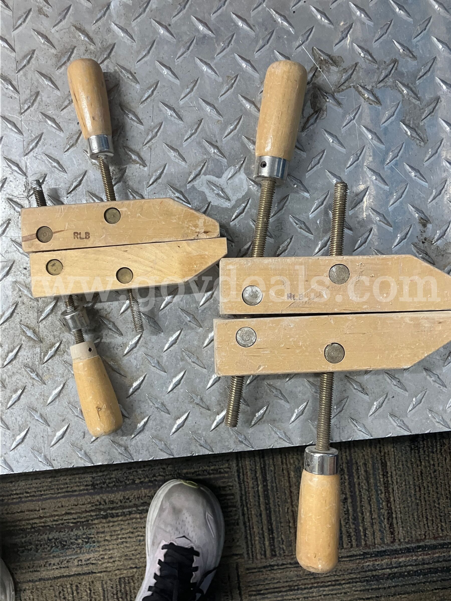 Pair of Wooden Handscrew Clamps – Adjustable Woodworking Parallel Jaws (RLB Stamped)