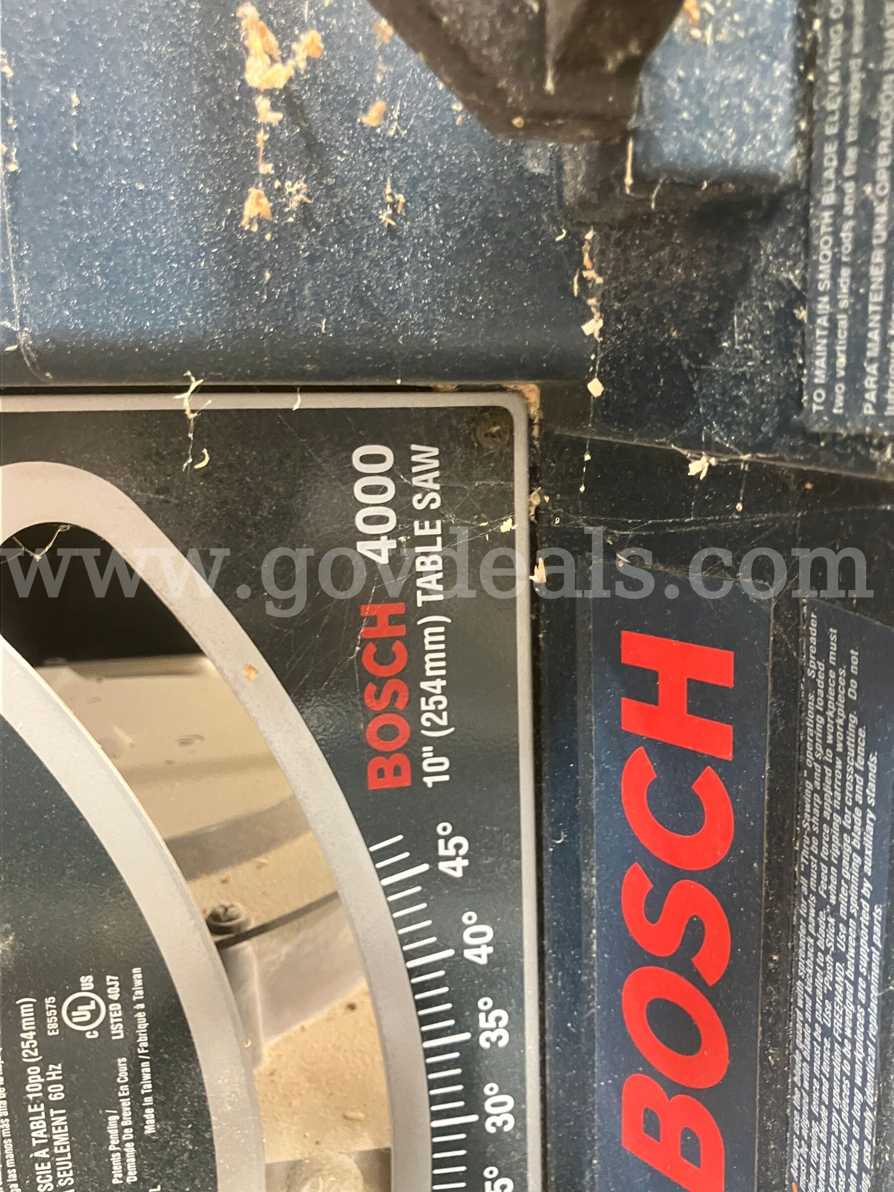 Bosch 4000 10" Worksite Table Saw with Gravity-Rise Wheeled Stand   Government Surplus Auction - Photo #3