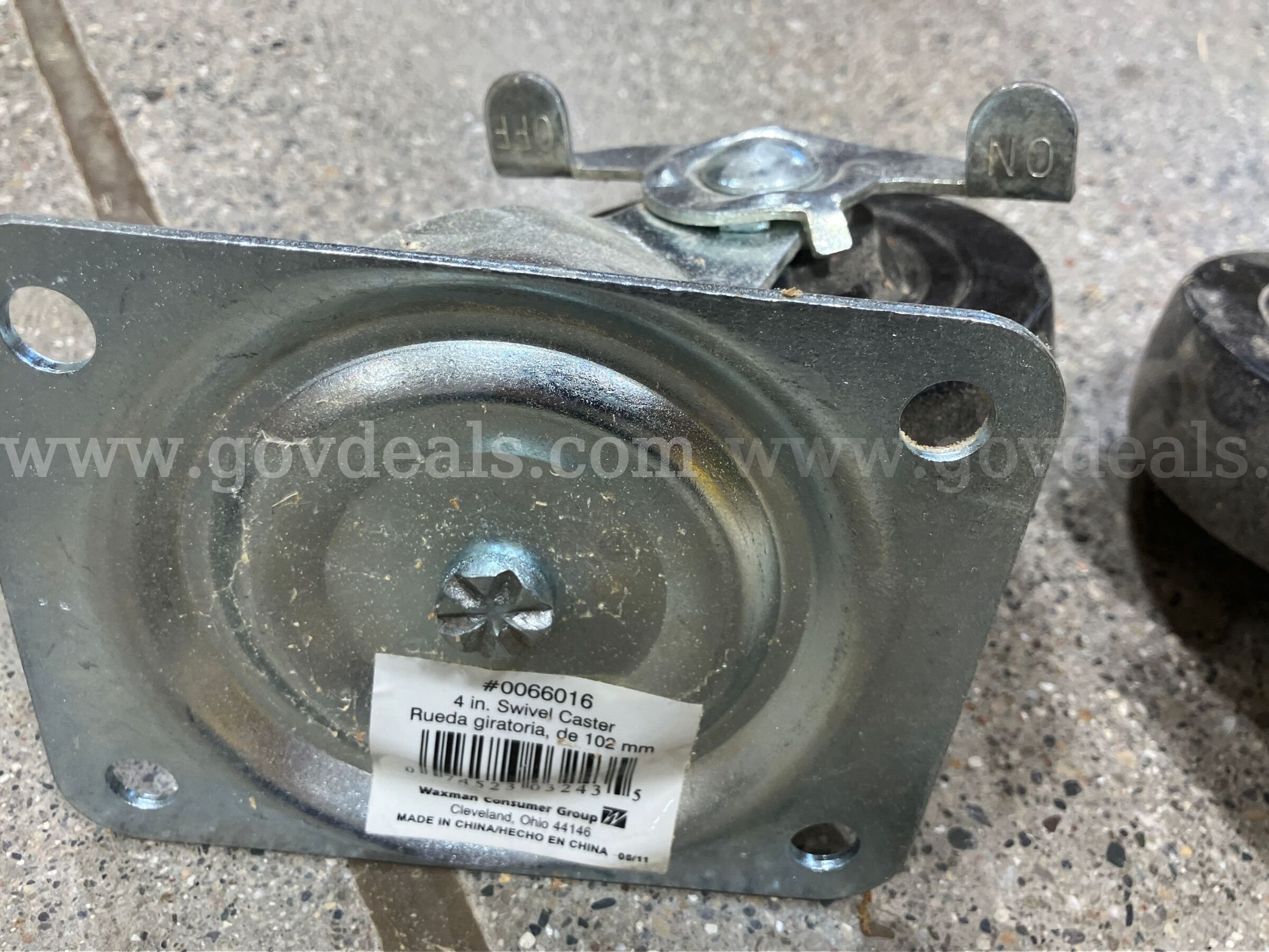Set of 5 Heavy Duty Caster Wheels – 4" & 2" (Swivel, Locking, Rigid)   Government Surplus Auction - Photo #3