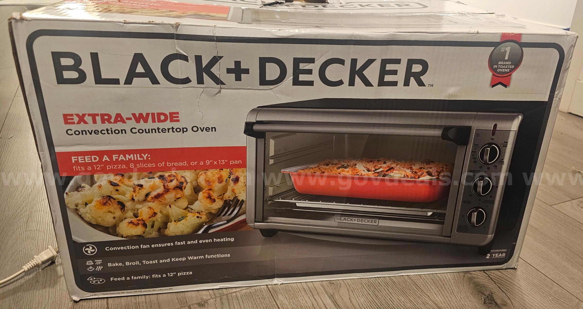 BLACK+DECKER Extra-Wide 8 Slice Stainless Steel Toaster Oven - NEW