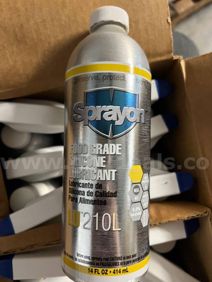 Sprayon LU210L FOOD GRADE SILICONE Lubricant 14 FL.oz/414 mL /CASE OF 12 BOTTLES FACTORY SEALED Case LU210L Government Surplus Auction - Photo #2