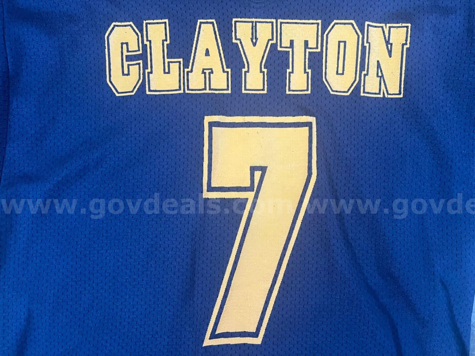 Vintage All Sports America Football Jersey #7 CLAYTON Men Size Medium Color Blue   Government Surplus Auction - Photo #4