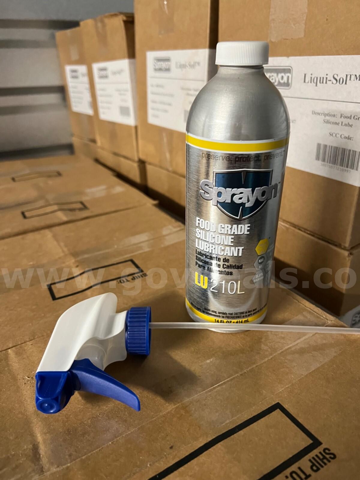 CASE OF 12 BOTTLES Sprayon LU210L FOOD GRADE SILICONE Lubricant 14 FL.oz/414 mL / FACTORY SEALED *CAN SHIP* Case LU210L Government Surplus Auction - Photo #2