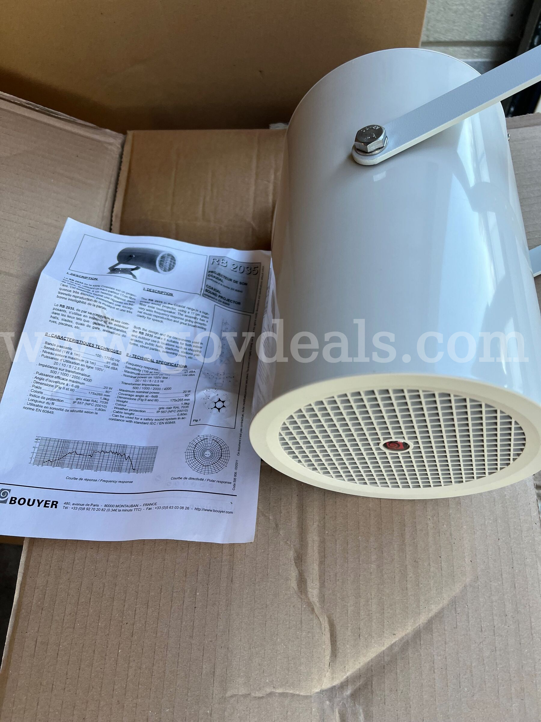 LOT OF 4 Bouyer Design COAXIAL SOUND PROJECTOR RB 2035 MADE IN FRANCE *CAN SHIP*  2035 Government Surplus Auction - Photo #2