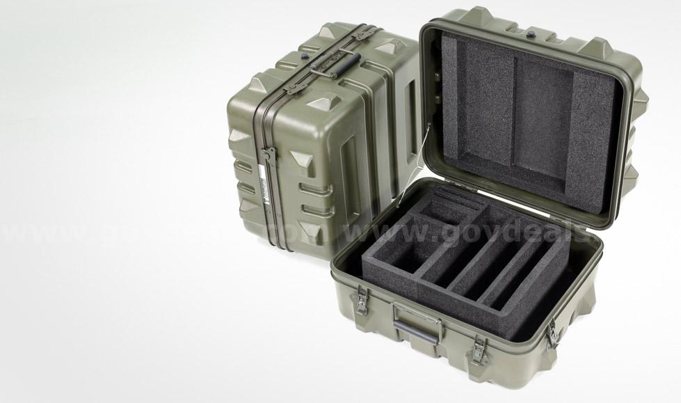 LOT OF 2 U.S. ARMY Military THERMODYNE HARD TRANSPORTATION CASE COLOR GREEN USED Case  Government Surplus Auction - Primary Photo