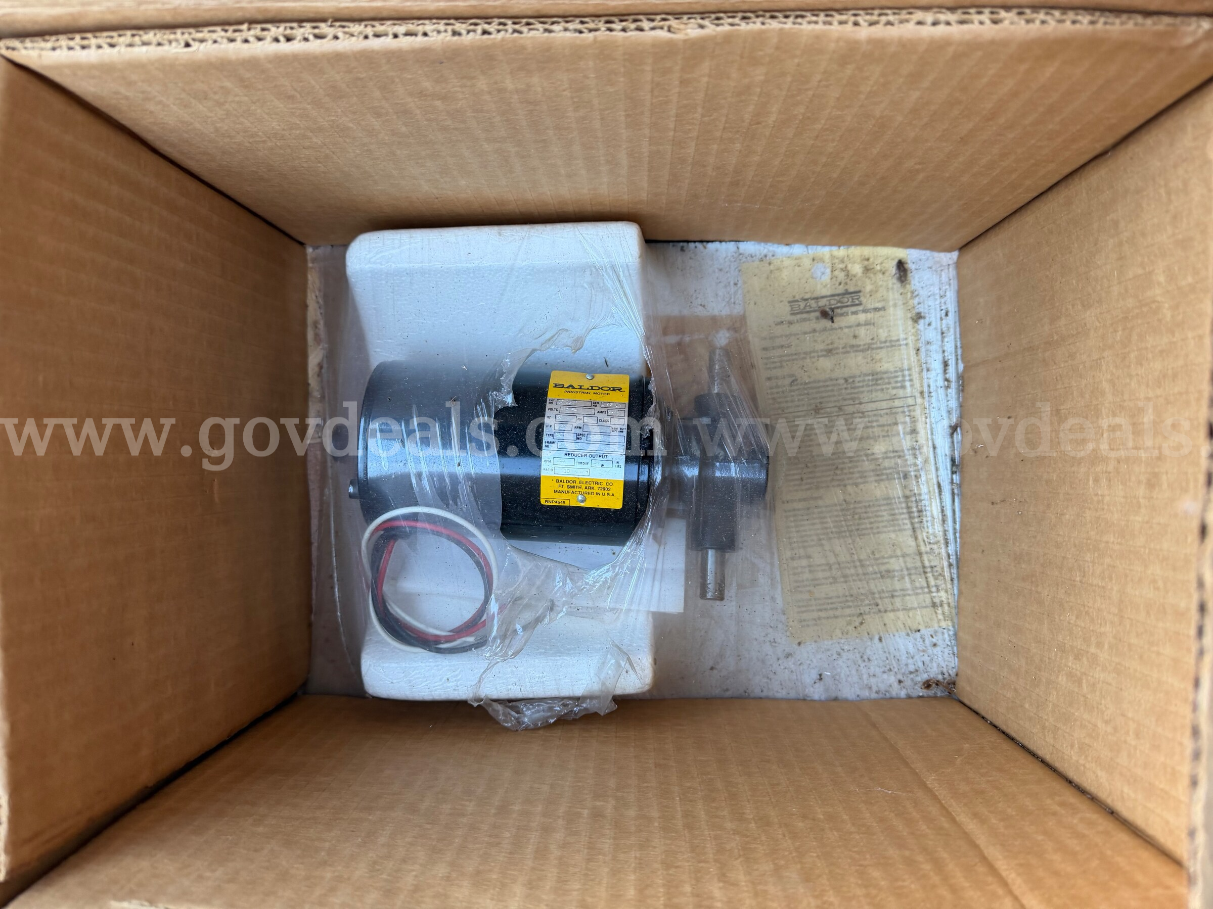 BALDOR 115 AC Motor MODEL GC9302 NEW IN BOX,MADE IN USA  115 Government Surplus Auction - Photo #2