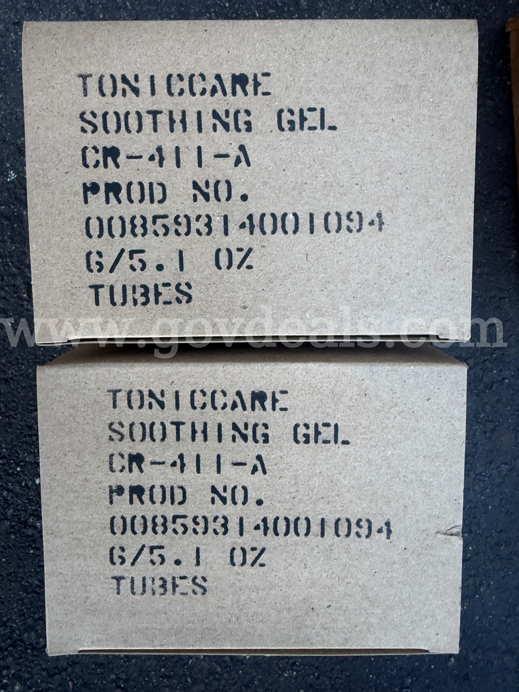 LOT OF 2 BOXES BY 6 Tonic Care SOOTHAGE GEL CALMANT, 5.1oz / 150 ml All Natural NEW IN BOX  150 Government Surplus Auction - Photo #3
