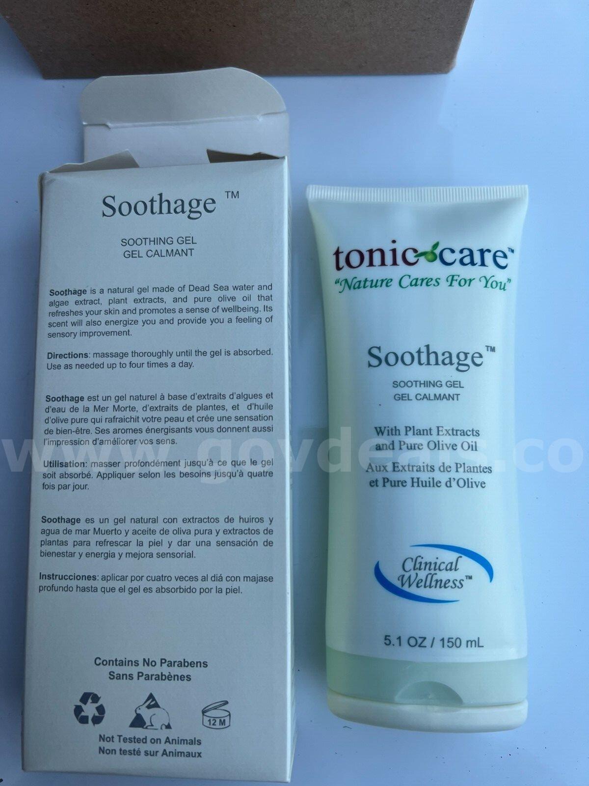LOT OF 2 BOXES BY 6 Tonic Care SOOTHAGE GEL CALMANT, 5.1oz / 150 ml All Natural NEW IN BOX  150 Government Surplus Auction - Photo #6