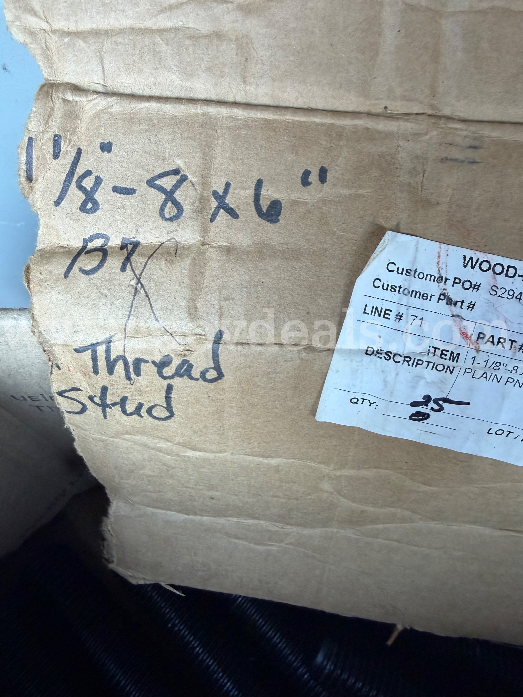 LOT OF 24 1 1/8"-8 x 6" O/A A193 Grade B7 All Threaded Stud Plain PN:568854  A193 Government Surplus Auction - Photo #4