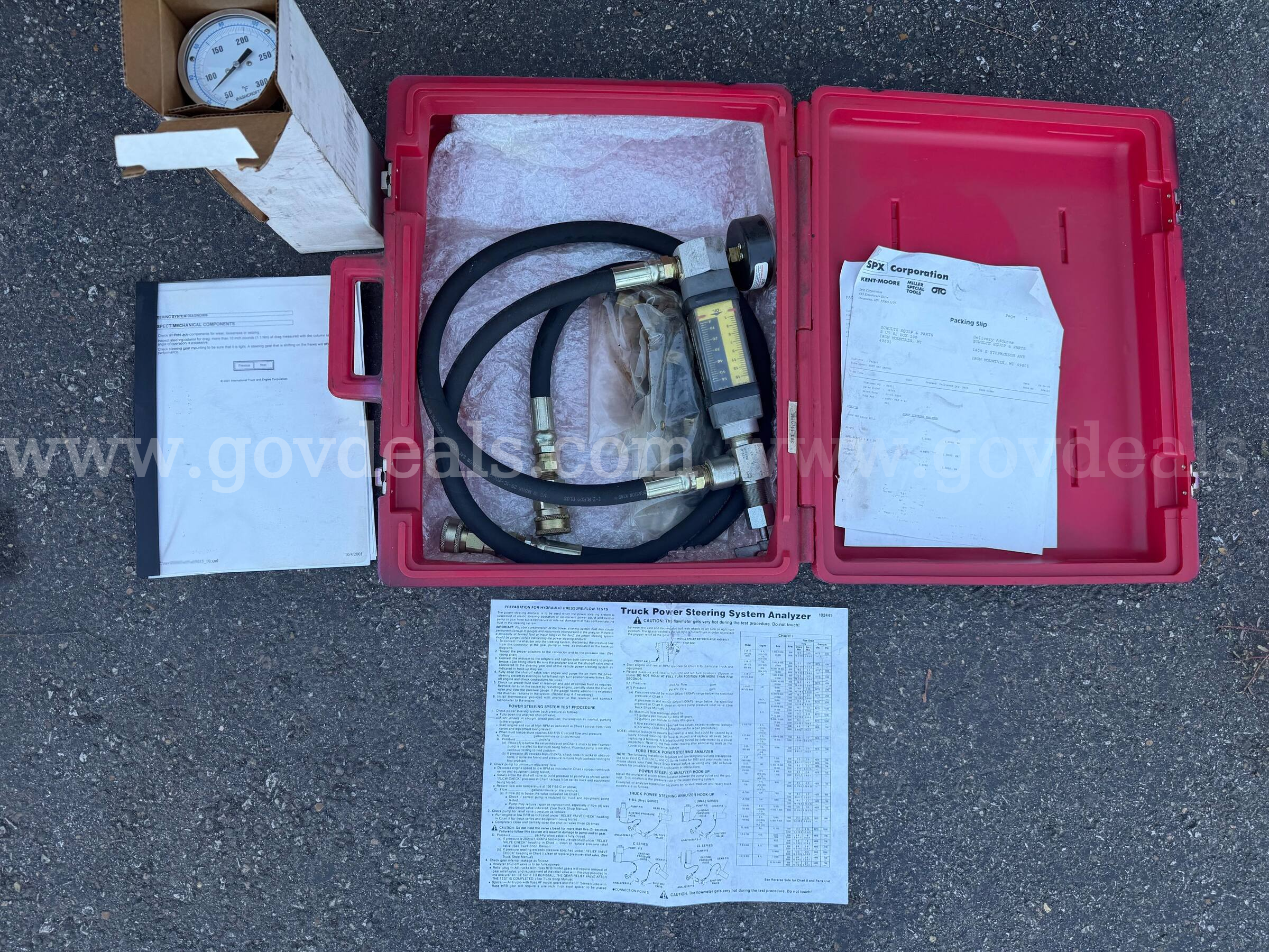 KENT-MOORE MILLER SPECIAL TOOLS TRUCK POWER STEERING SYSTEM ANALIZER COMPLET IN ORIGINAL CASE ITS LOOKS LIKE NEVER USED Case  Government Surplus Auction - Primary Photo