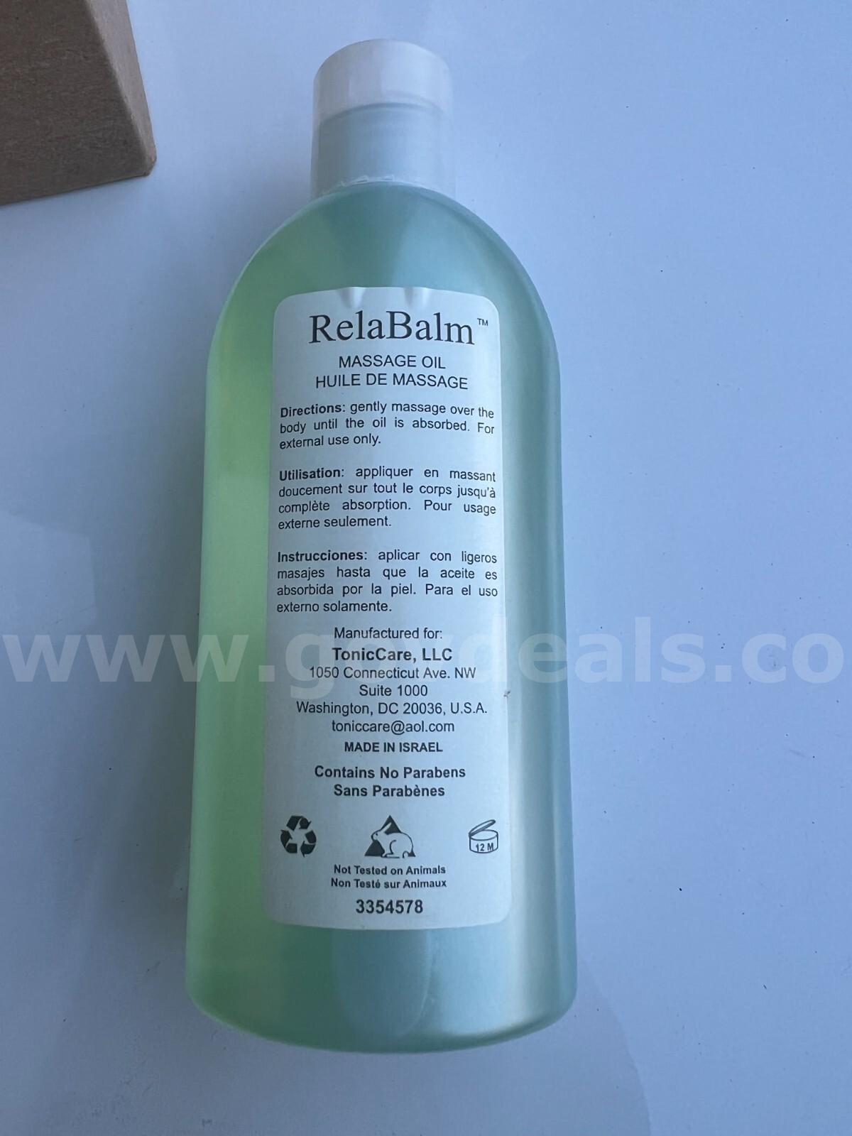 LOT OF 2 BOXES BY 6 OF Tonic Care Relabalm Massage Oil 8 oz /235 ml All Natural Ingredients *WILL SHIP*  235 Government Surplus Auction - Photo #6