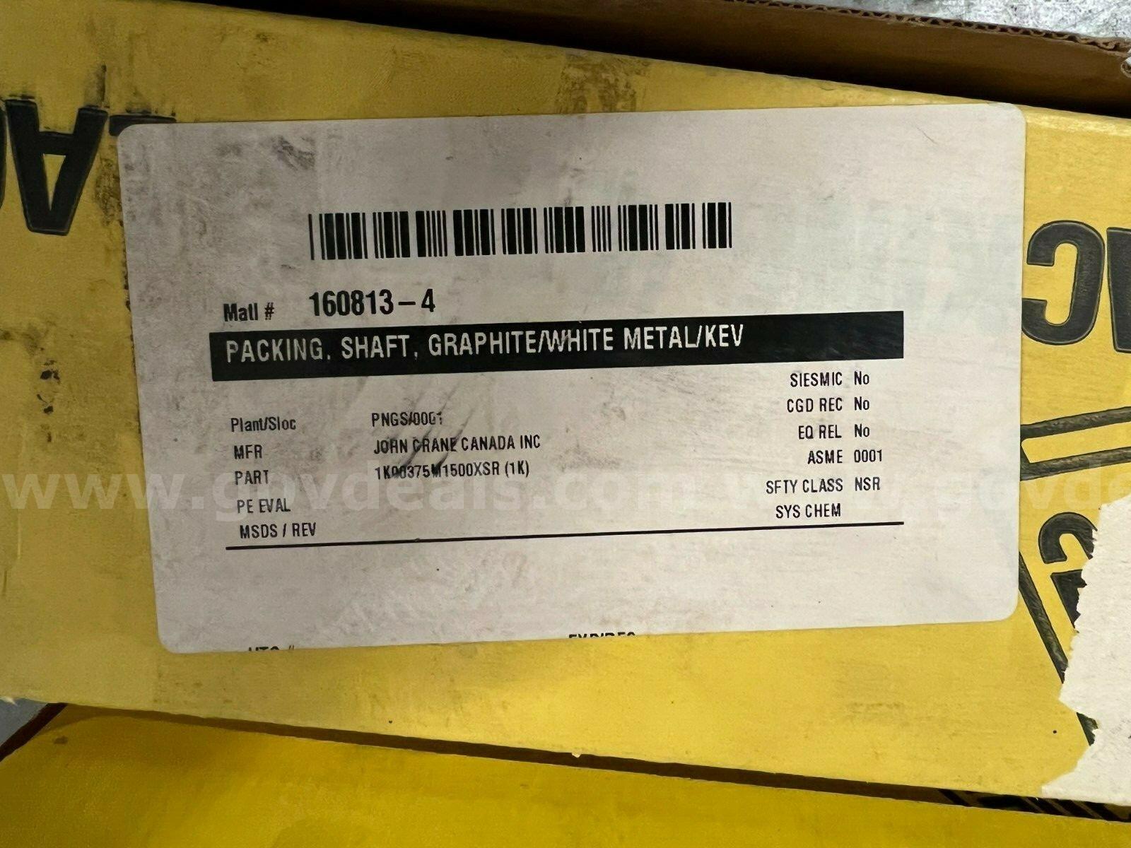LOT OF 2 JOHN CRANE PACKING,SHAFT,GRAPHITE/WHITE METAL STYLE 1K SIZE 3/8" M1500  M1500 Government Surplus Auction - Photo #4