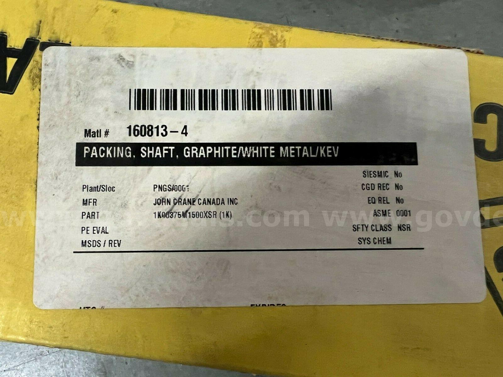 LOT OF 2 JOHN CRANE PACKING,SHAFT,GRAPHITE/WHITE METAL STYLE 1K SIZE 3/8" M1500  M1500 Government Surplus Auction - Photo #5