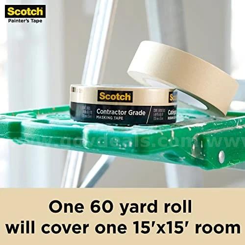 Scotch Contractor Grade Tan Masking Tape 6 Rolls 1.41 Inch 60 Yards Strong NIP   Government Surplus Auction - Photo #3