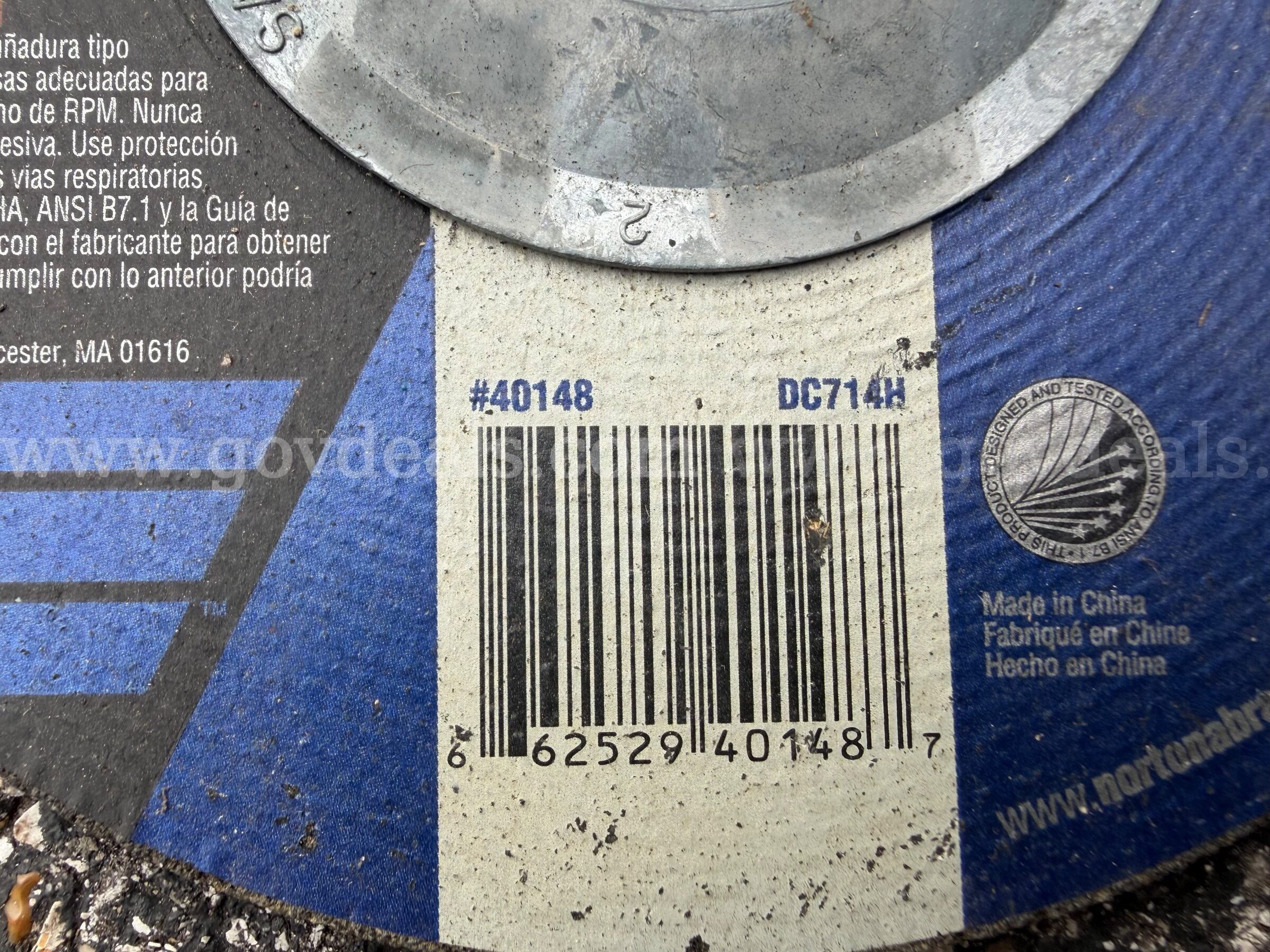 LOT OF 4 NORTON GEMINI Grinding Wheel 7"x1/4"x5/8"-11 TYPE 27 NEWER USED *WILL SHIP*   Government Surplus Auction - Photo #4