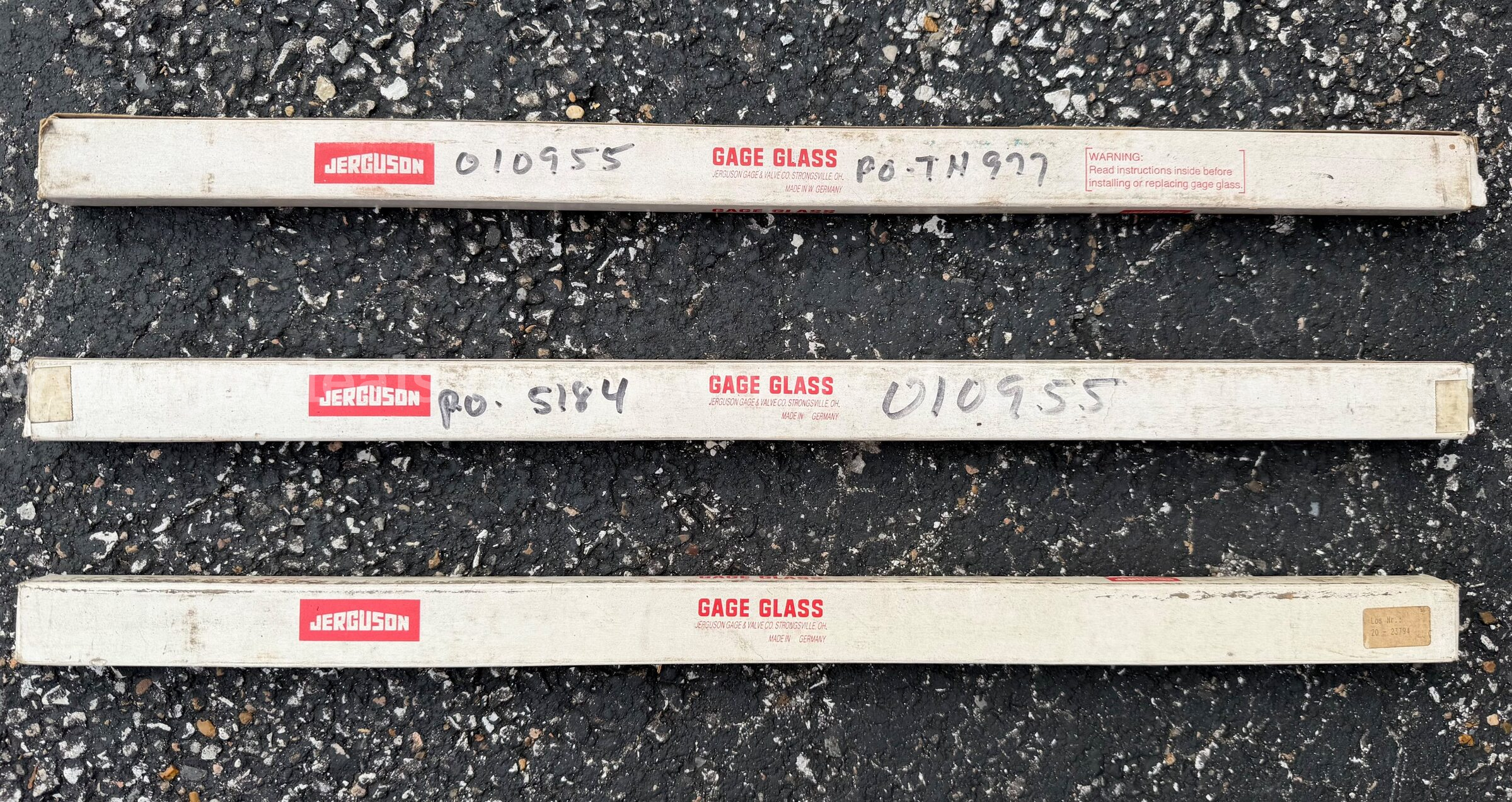 LOT OF 3 JERGUSON GAGE GLASS LOS NR.20-23794 MADE IN GERMANY NEW *WILL SHIP*   Government Surplus Auction - Primary Photo